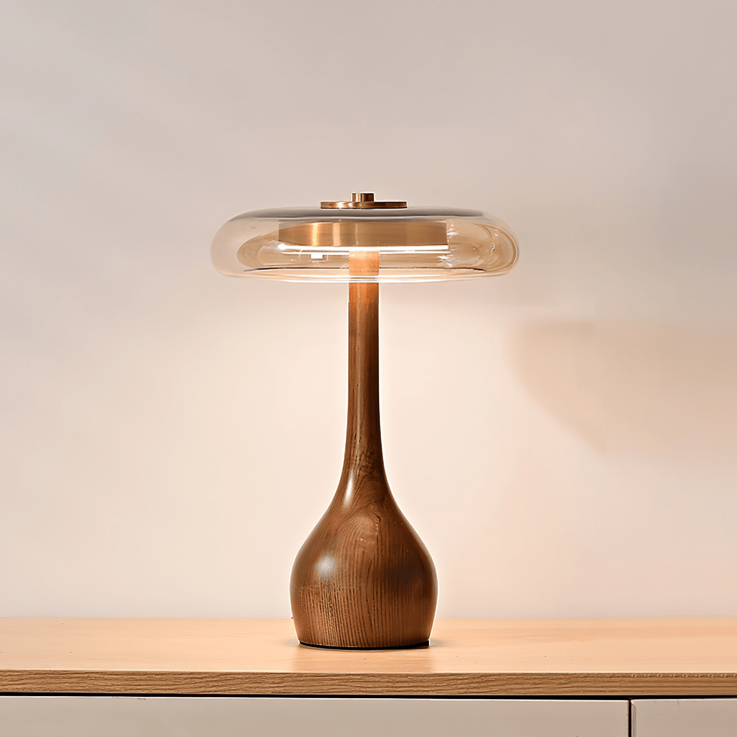 Sienna Table Lamp ∅ 8.7″ x H 12.6″ / Walnut color & Amber / US Plug 1001 Table lamp