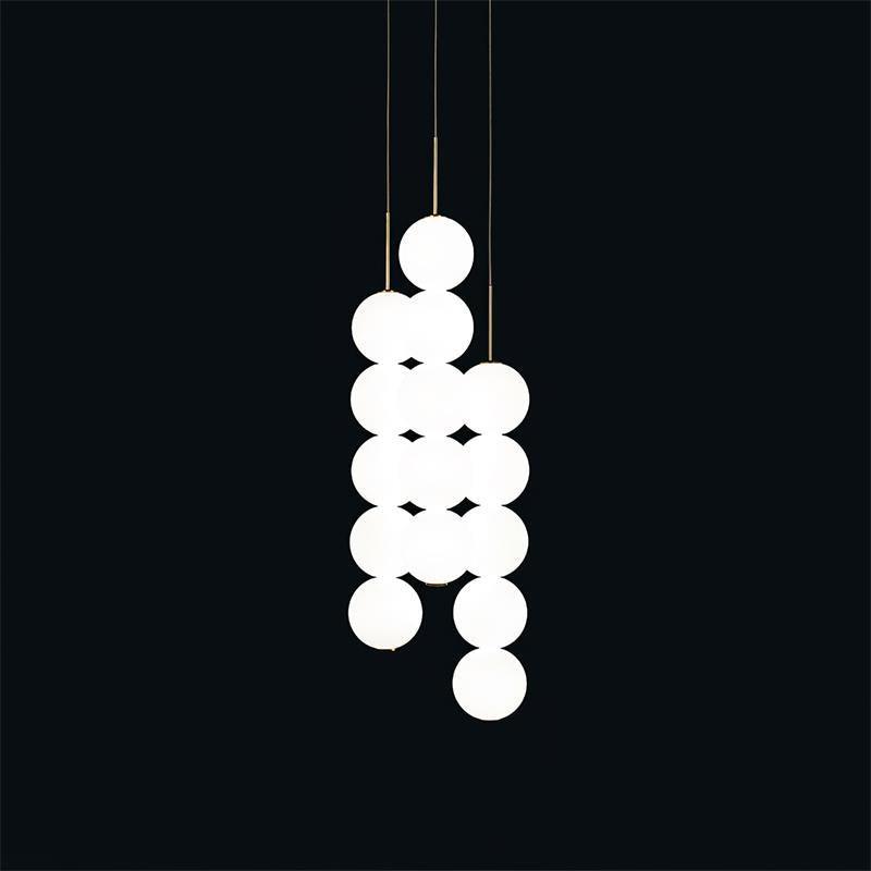 Abacus Pendant Light 3 heads ∅ 11.8″ x H 23.6″ / Dia 30cm x H 60cm / Gold & Plastic ball / Warm White Pendant light