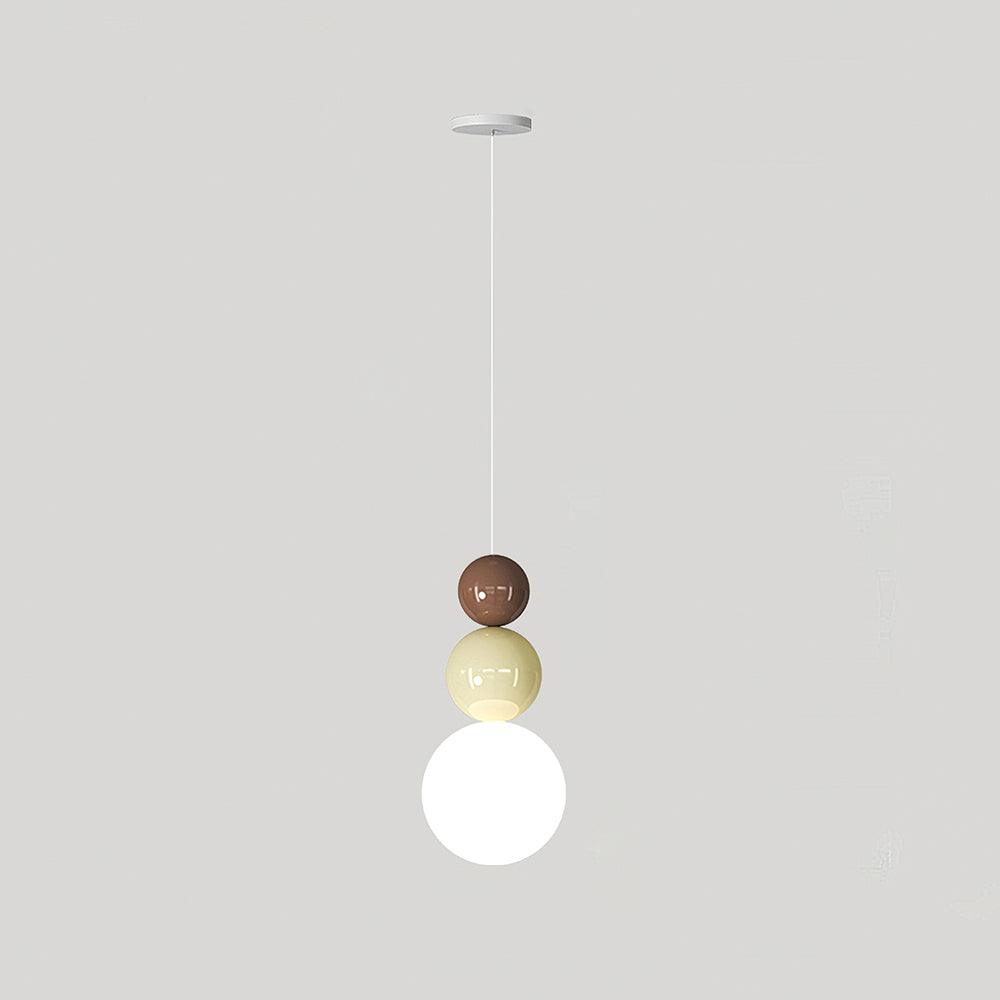 Acrylic Three Ball Pendant Lamp ∅ 4.7″ x H 9.8″ / Dia 12cm x H 25cm / Brown + Beige Pendant light