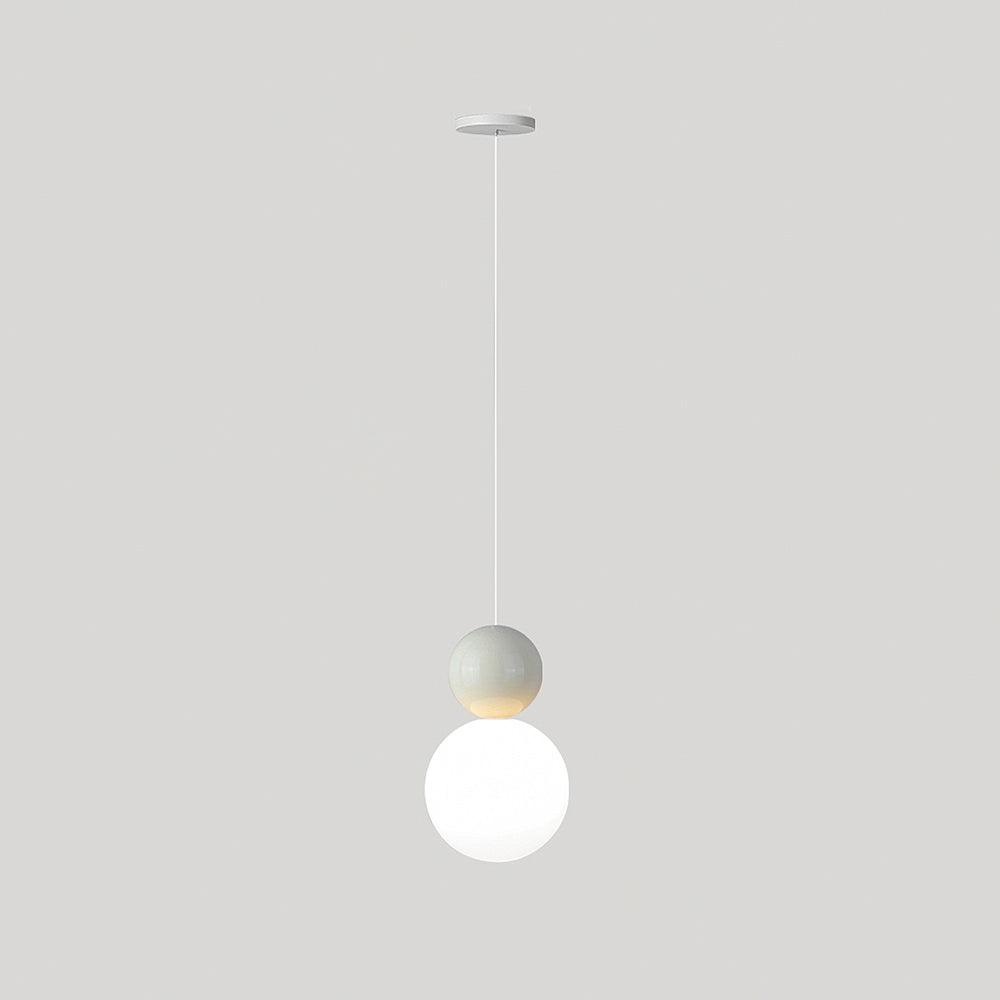 Acrylic Two Ball Pendant Light ∅ 4.7″ x H 7.1″ / Dia 12cm x H 18cm / Beige Pendant light