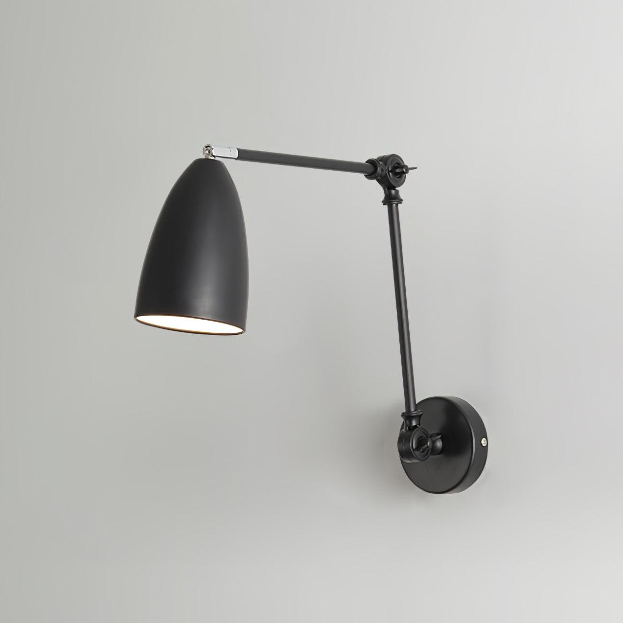 Adjustable Swing Arm Wall Lamp ∅ 3.9″ x H 6.1″ / Dia 10cm x H 15.5cm / Black Wall lamp