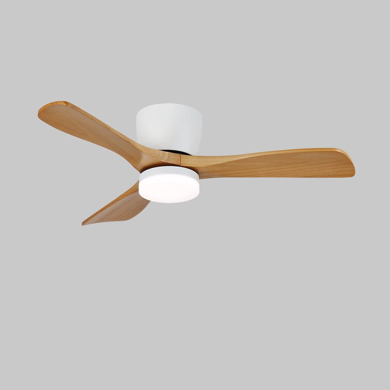 Aerodynamics Wooden 48’’/52’’ Ceiling Fan Light ∅ 52″ x H 9.8″ / Model A Nature Wood Grain & White / Three-Color