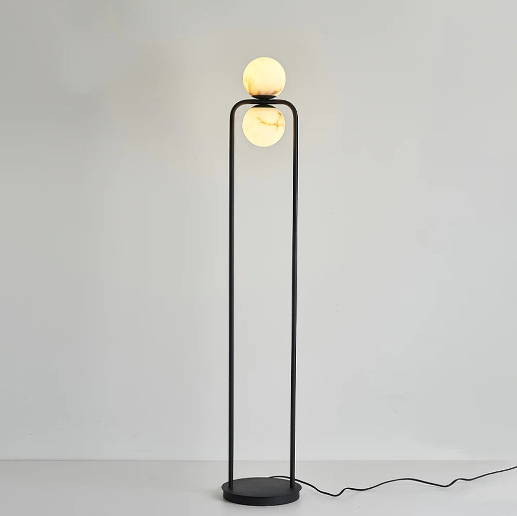 Alabaster Tribeca Floor Lamp ∅ 7.9″ x H 47.2″ / Black & White / US Plug Floor lamp