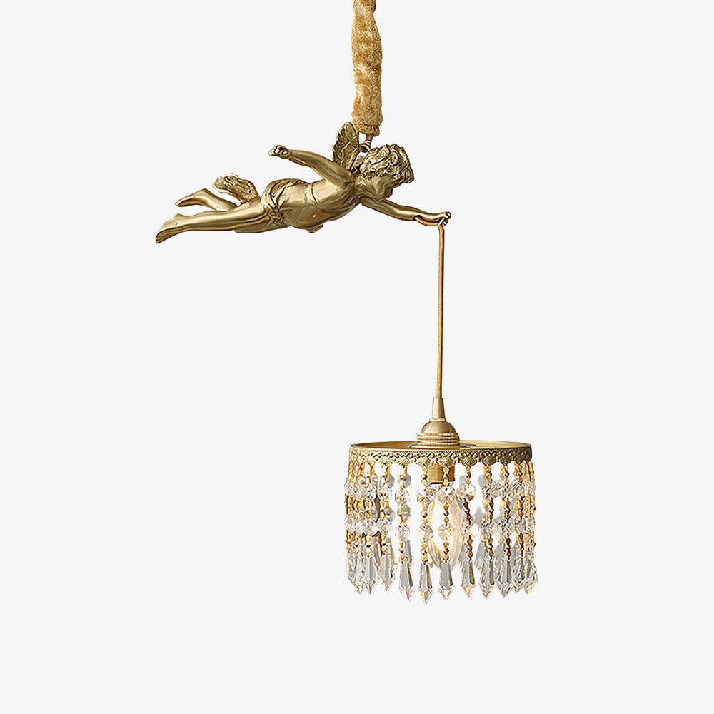 Angel Pendant Light ∅ 9.8″ x H 19.7″ / Dia 25cm x H 50cm / Brass + Clear Pendant light