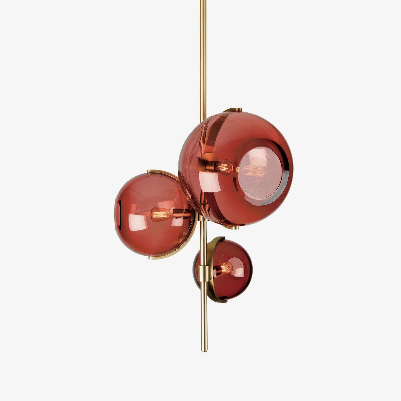 Another Day Chandelier ∅ 17.7″ x H 35.4″ / Dia 45cm x H 90cm / Gold + Red Chandelier