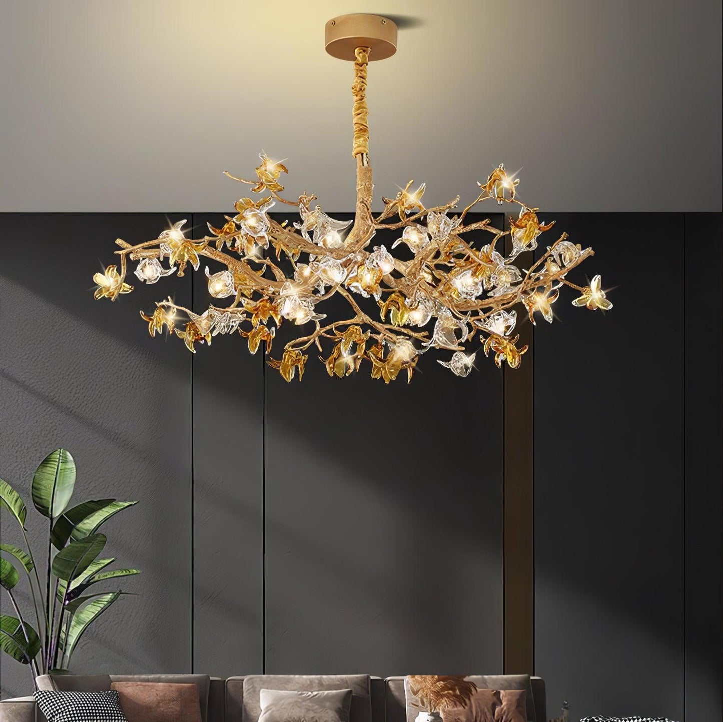 Aosta Brass Branch Chandelier Chandelier