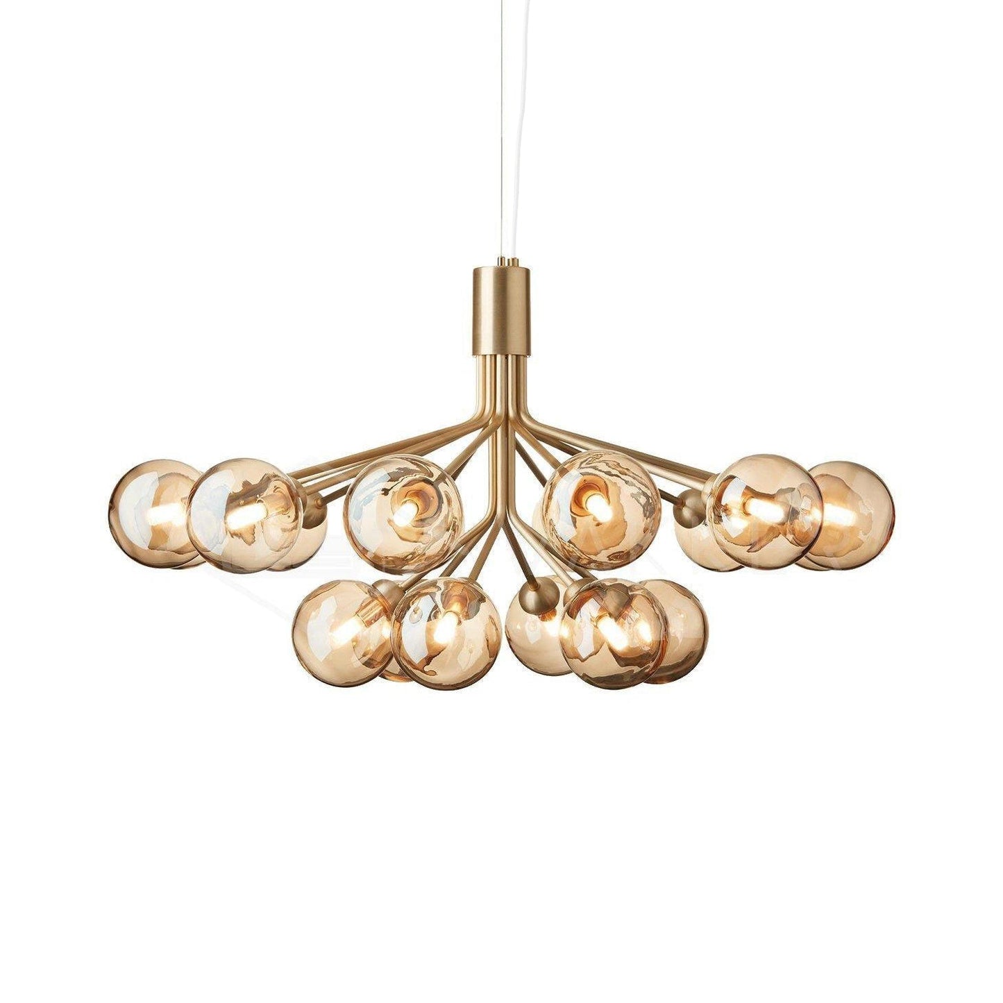 Apiales Chandelier 18heads ∅ 39.4″ x H 21.7″ / Dia 100cm x H 55cm / Gold / Amber Chandelier