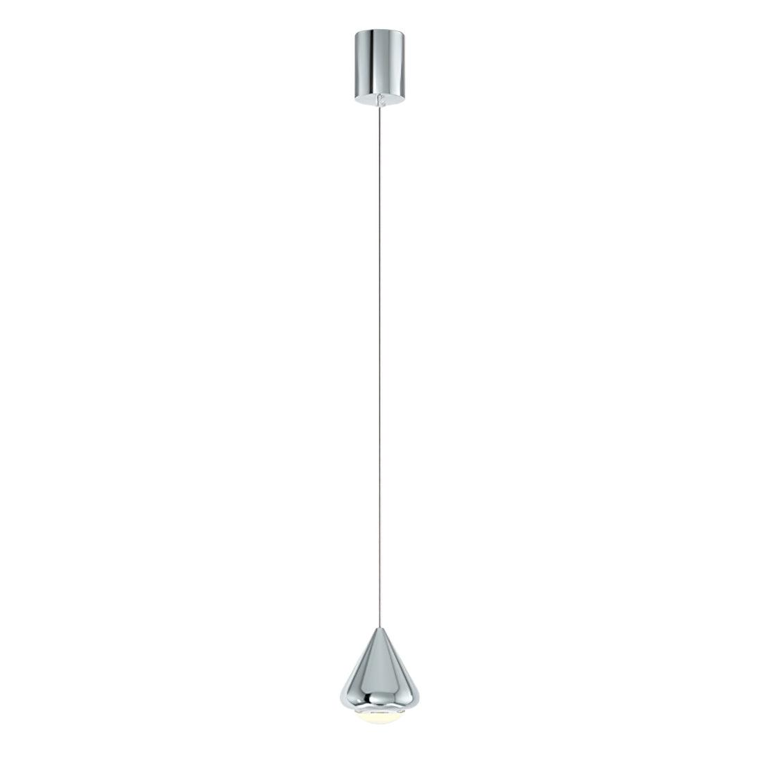 Apollo Pendant Lamp ∅ 3.9″ x H 59″ / Dia 10cm x H 150cm / Chrome / Warm Light Pendant light