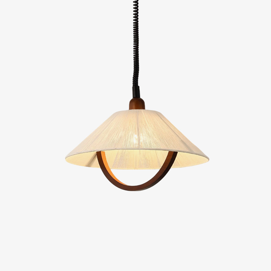 Arta Pendant Lamp ∅ 18.9″ x H 14.2″ / Dia 48cm x H 36cm / Dark walnut & Beige Pendant light
