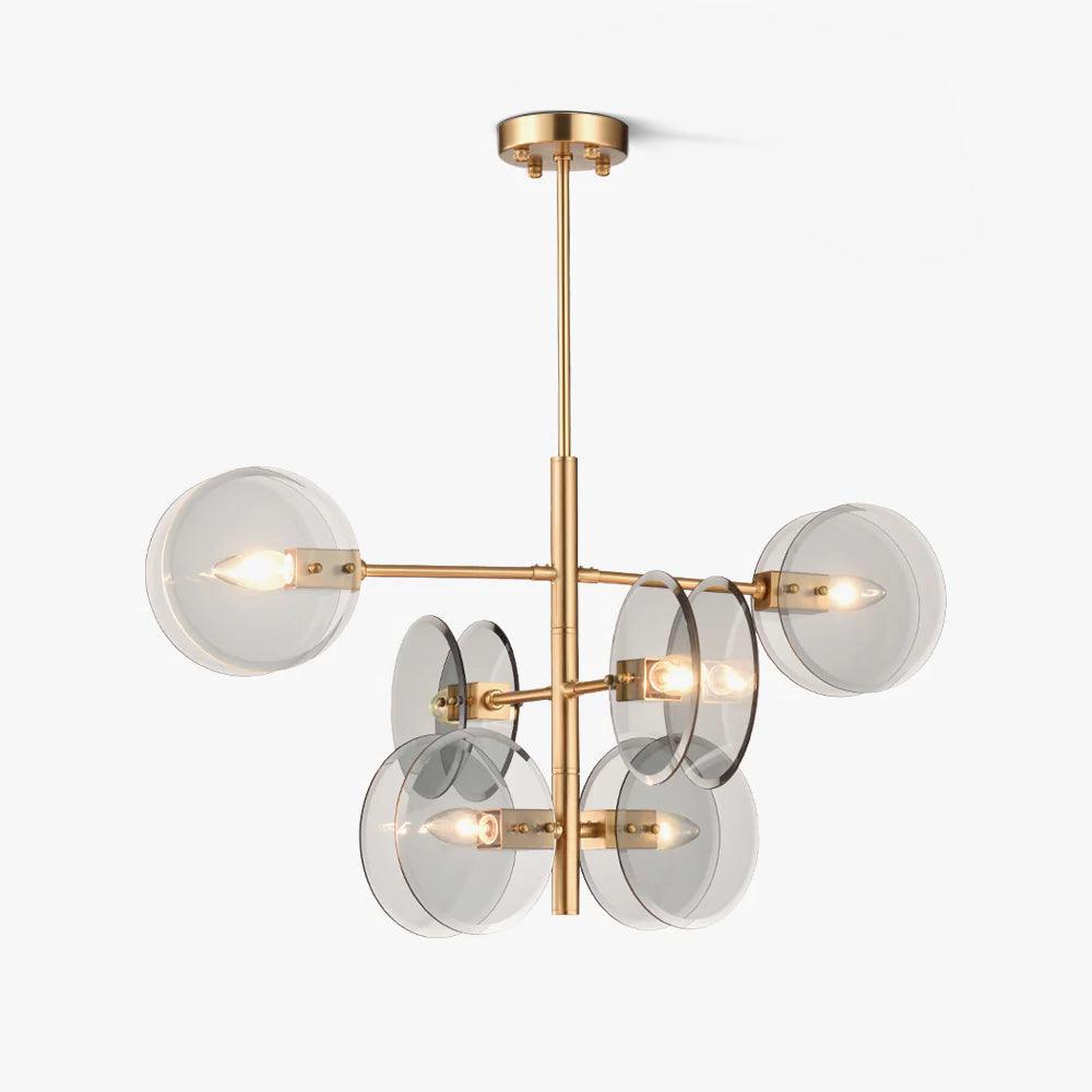 Arteriors Norwich Chandelier 6 heads ∅ 29.9″ x H 15″ / Dia 76cm x H 38cm / Brushed copper + Smoke gray Chandelier