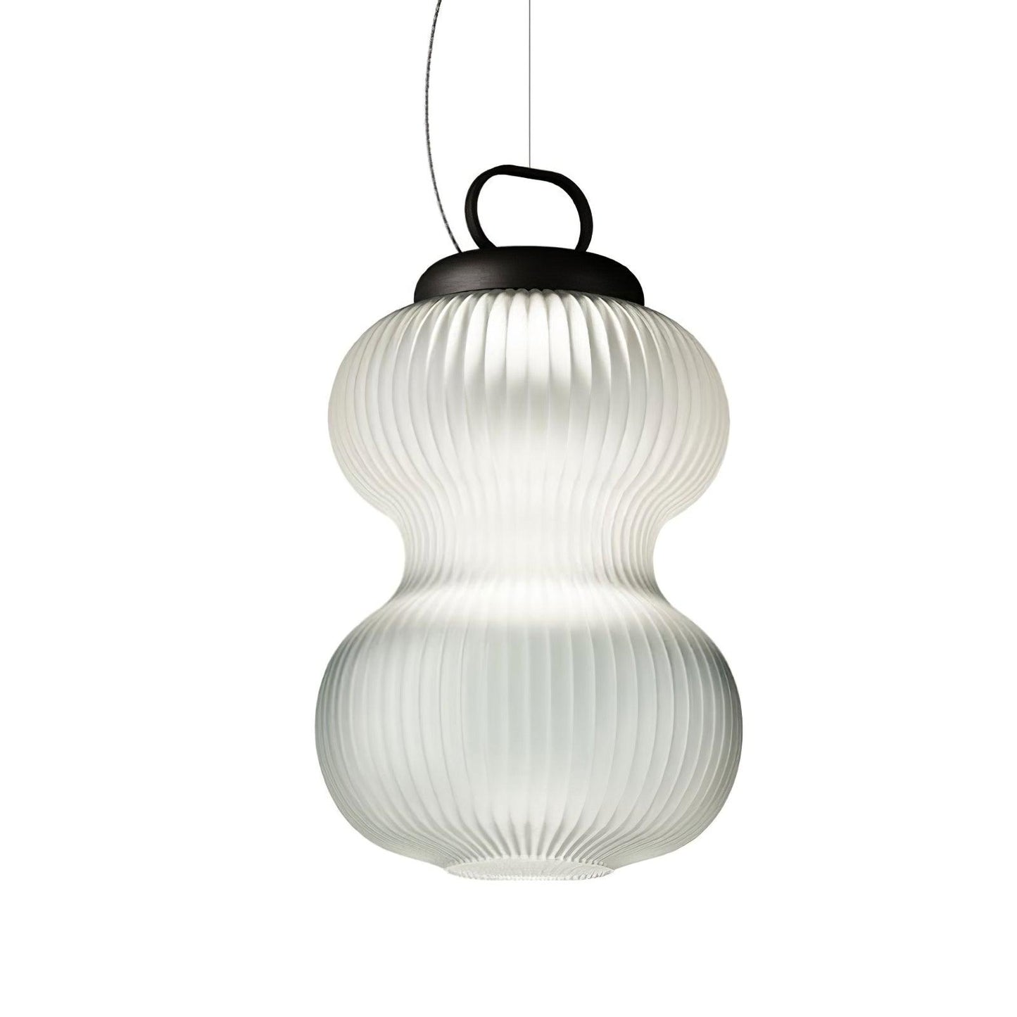 Artistic Gourd Pendant Light ∅ 9.8″ x H 15.7″ / Dia 25cm x H 40cm / Black & Transparent / Warm Light Pendant light