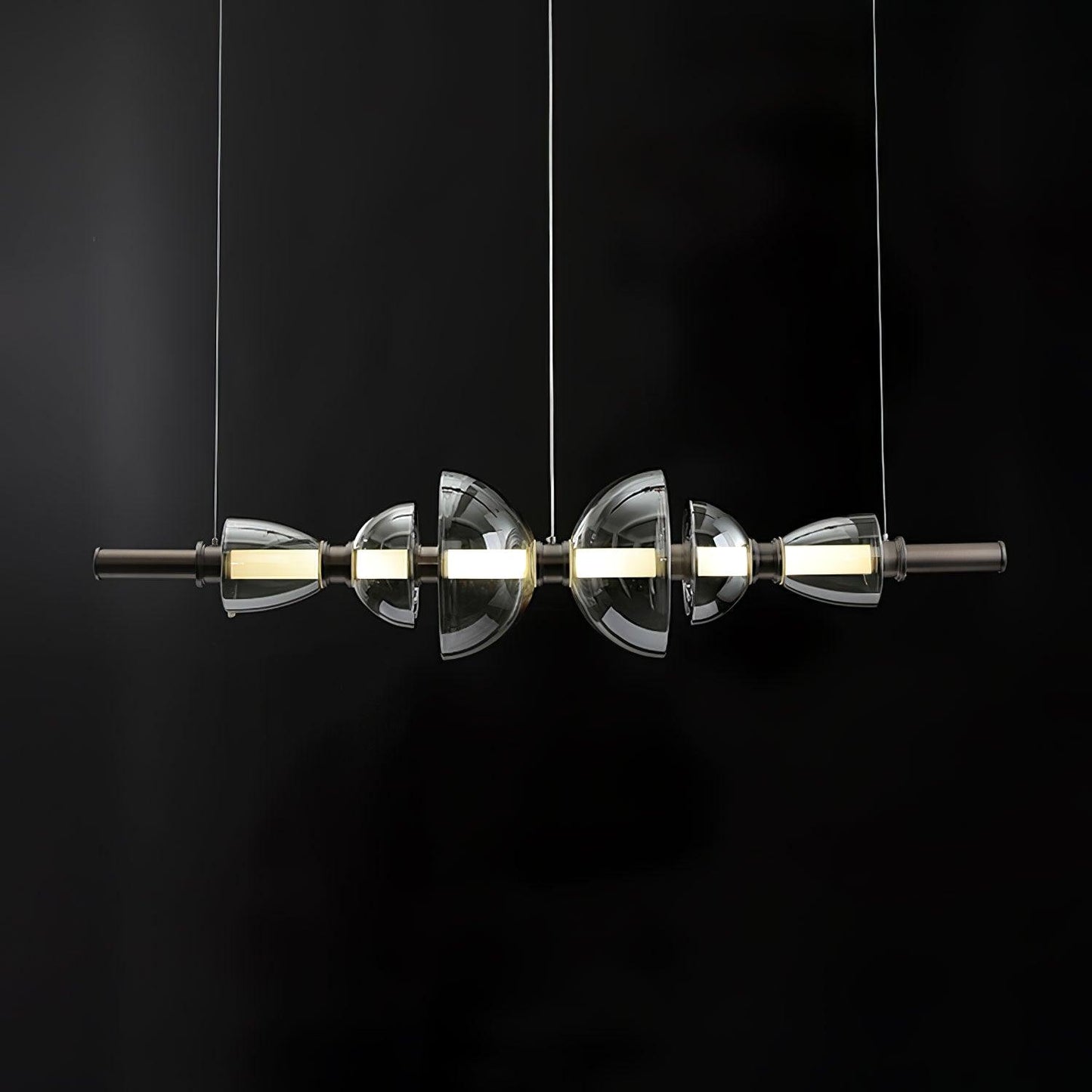 Aurora Luminosity Pendant Lamp ∅ 59.1″ x H 11.8″ / Dia 150cm x H 30cm / Smoke Grey & Black / Warm Light Pendant light