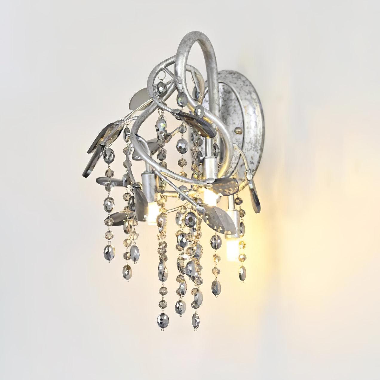 Autumn Twilight Wall Lamp ∅ 7.5″ x H 14.2″ / Dia 19cm x H 36cm / Antique Silver & Clear Wall lamp