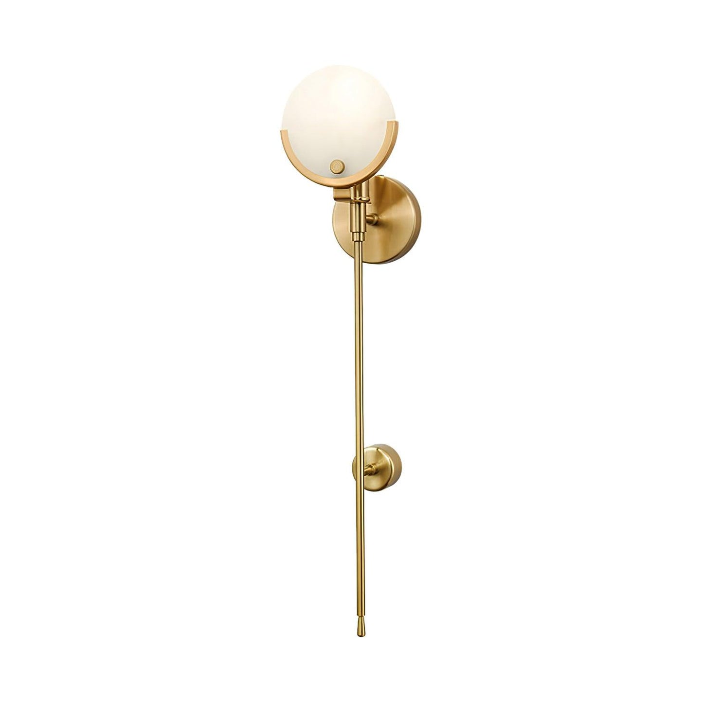 Ava Brass Wall Lamp ∅ 4.7″ x H 24.4″ / Dia 12cm x H 62cm / Brass & White Wall lamp
