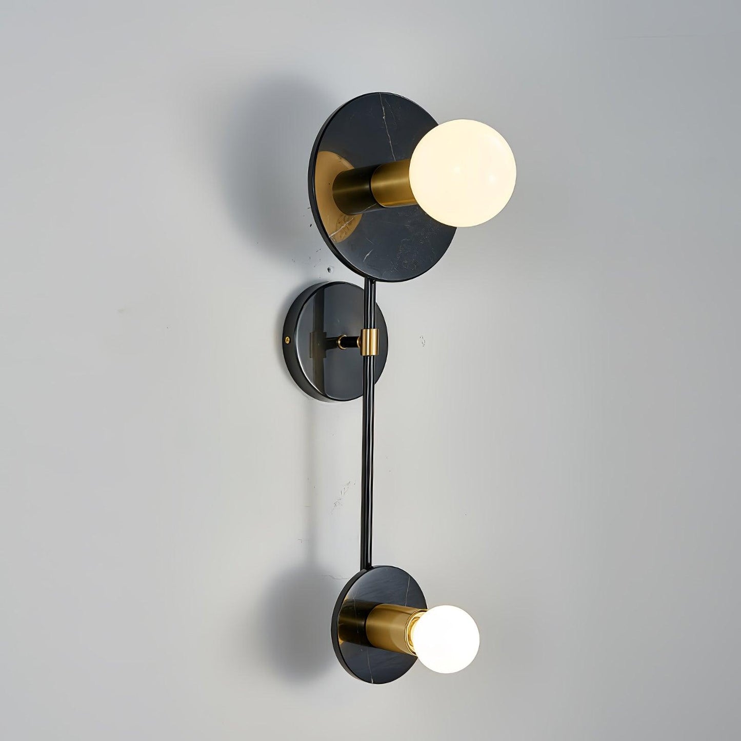 Balance Scale Wall Light ∅ 7.1″ x H 19.7″ / Dia 18cm x H 50cm / Black Marble & Black Wall lamp