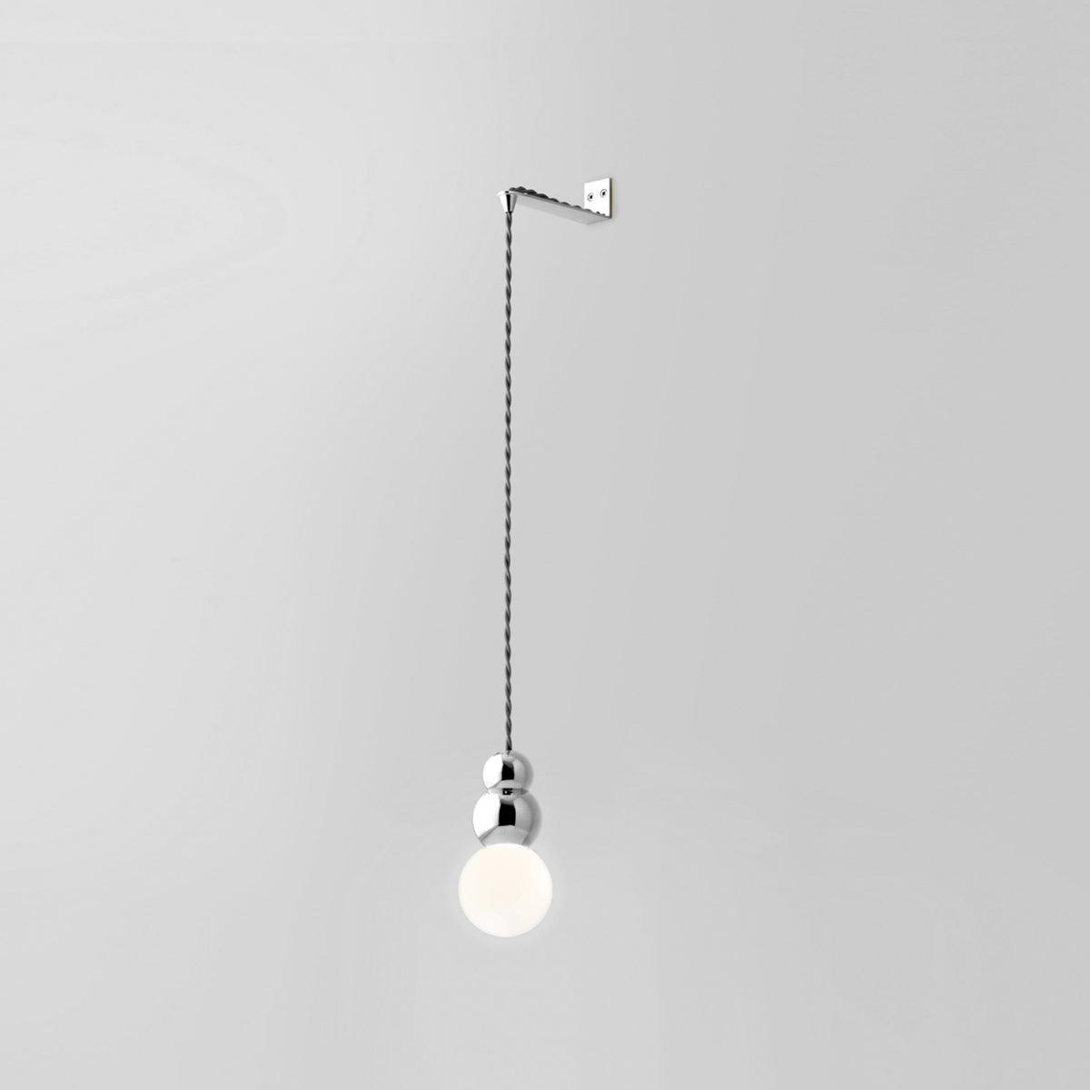 Ball Series Wall Light ∅ 3.9″ x H 6.81″ / Dia 10cm x H 17.3cm / Chrome / Hanging Cable Wall lamp