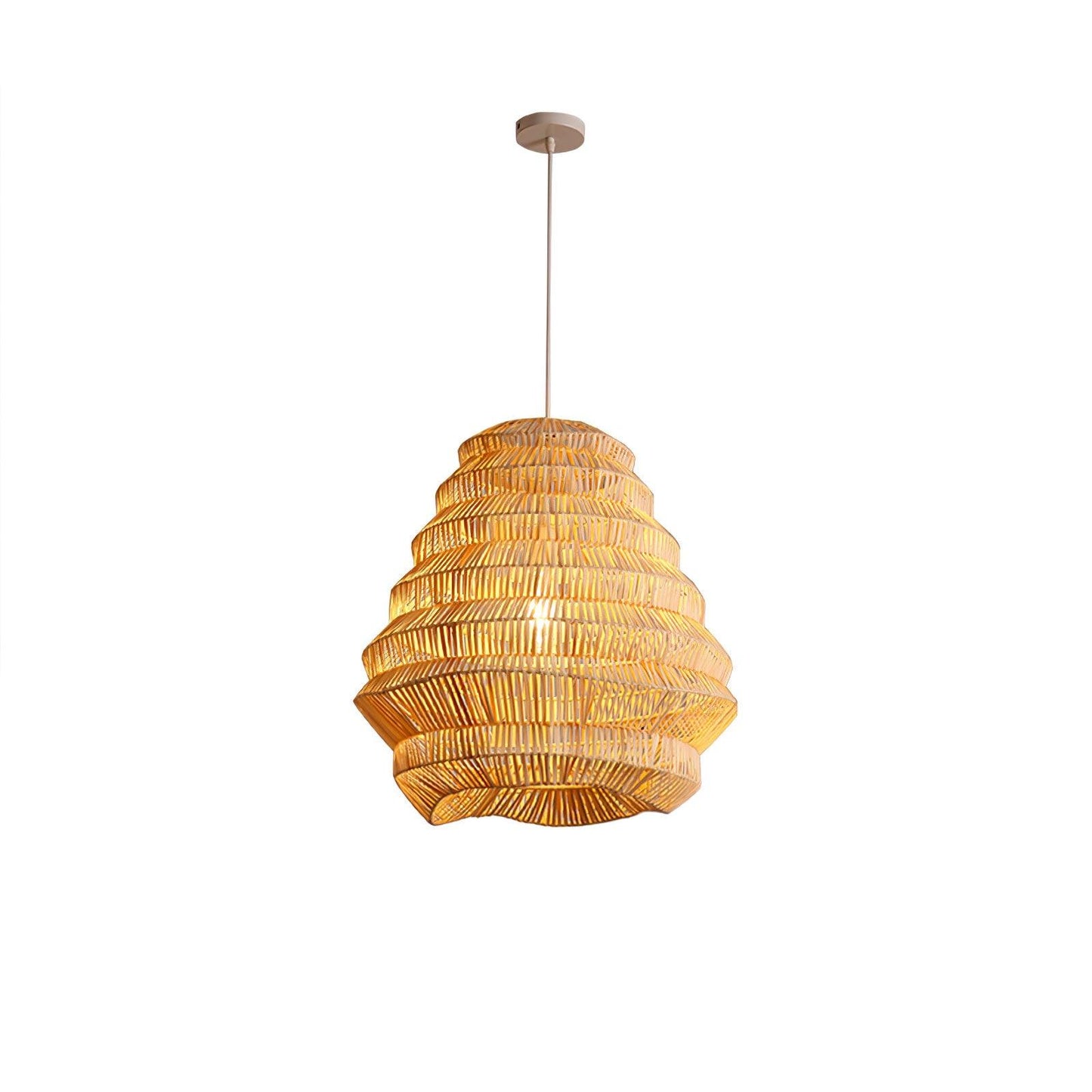 Bamboo Spiral Pendant Lamp ∅ 19.7″ x H 20.5″ / Dia 50cm x H 52cm / Natural bamboo Pendant light