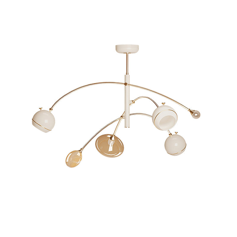 Beanie Chandelier 5Heads ∅ 40.1″ x H 27.2″ / Dia 102cm x H 69cm (E27*3 + G9*2) / White Chandelier