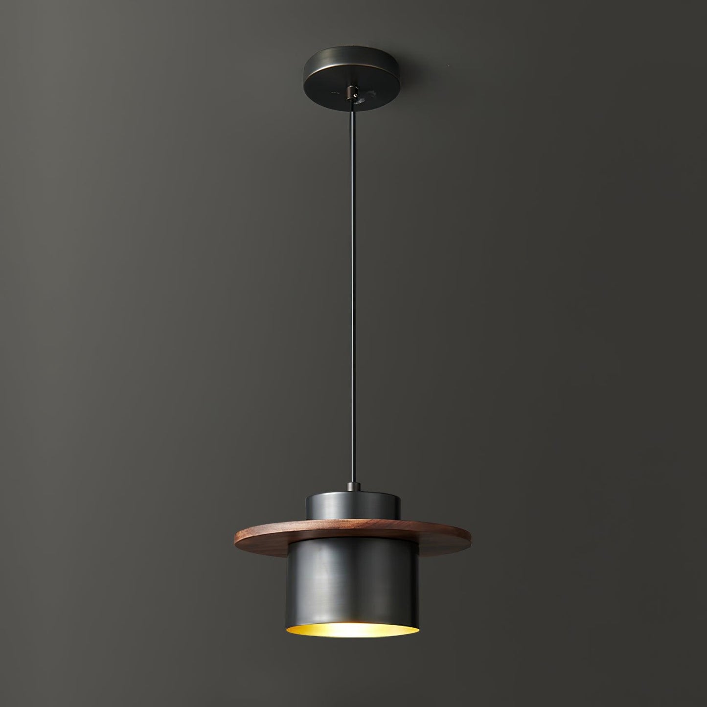 Bersi Pendant Light ∅ 7.9″ x H 3.9″ / Dia 20cm x H 10cm / Black + Walnut Pendant light