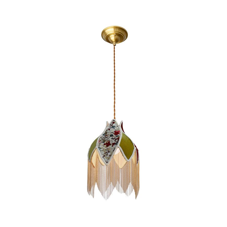 Bette Fringed Pendant Lamp ∅ 13.8″ x H 20.5″ / Dia 35cm x H 52cm / Green Pendant light
