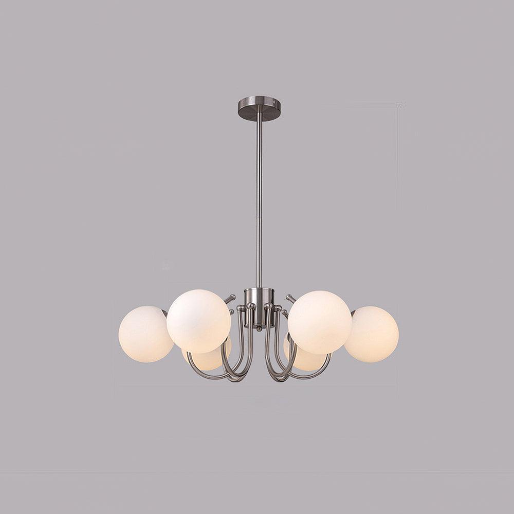 Bianca Chandelier 6 Heads: ∅ 29.5″ x H 9.8″ / Dia 75cm x H 25cm / Chrome Chandelier