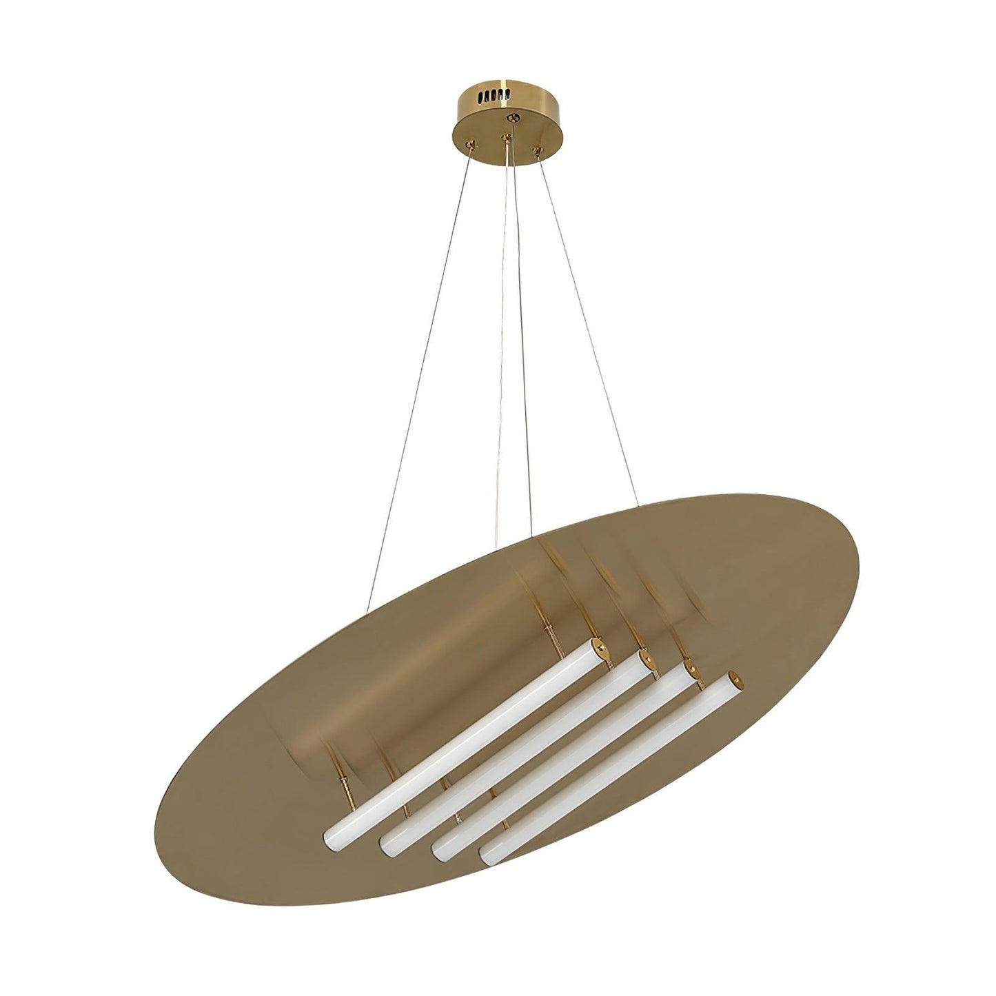 Big Disc Pendant Lamp ∅ 31.5″ x H 59″ / Dia 80cm x H 150cm / Gold & White / Warm Light Pendant light