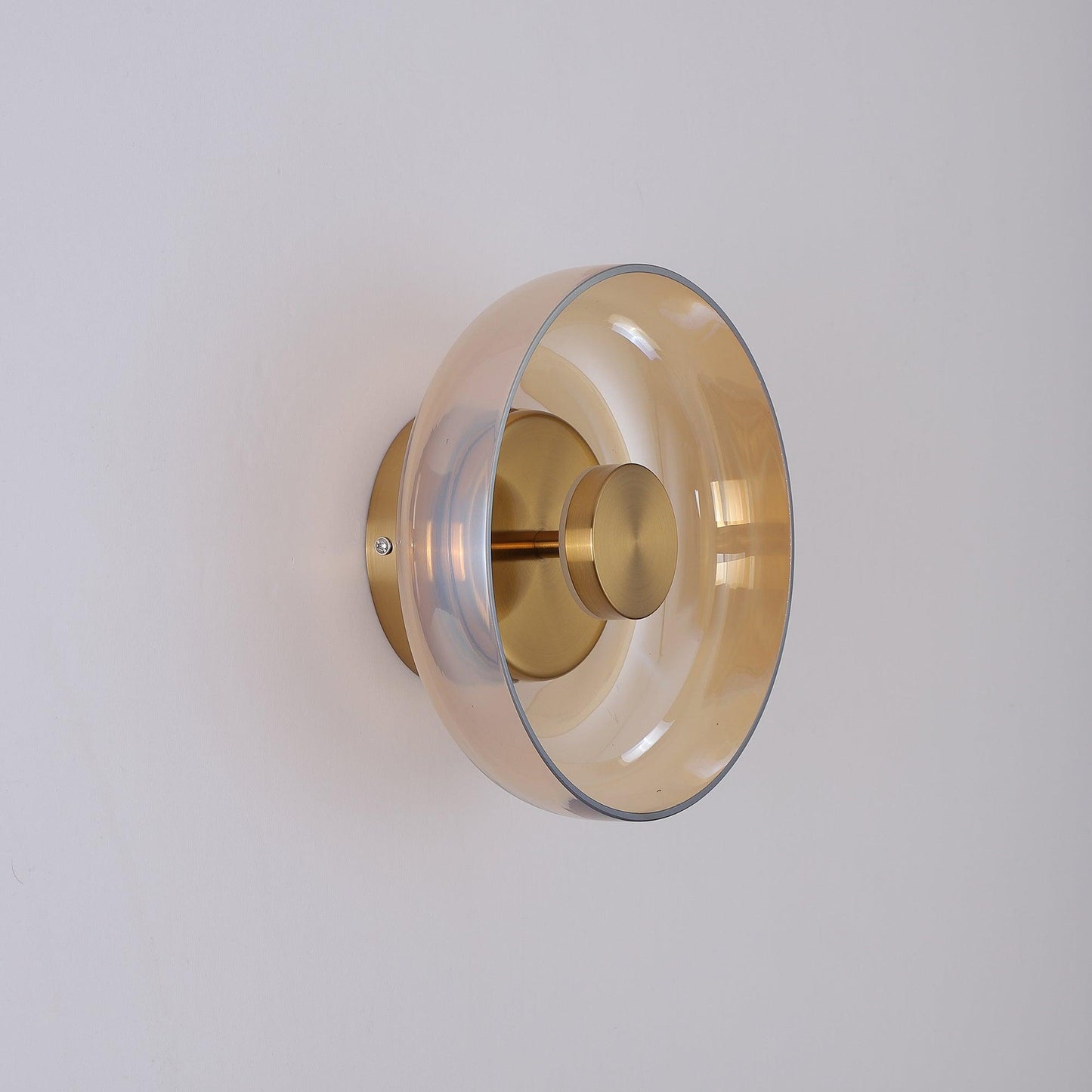 Blossi Wall Light ∅ 3.9″ x H 9″ / Dia 10cm x H 23cm / Brass & Amber glass / Warm Light Wall lamp