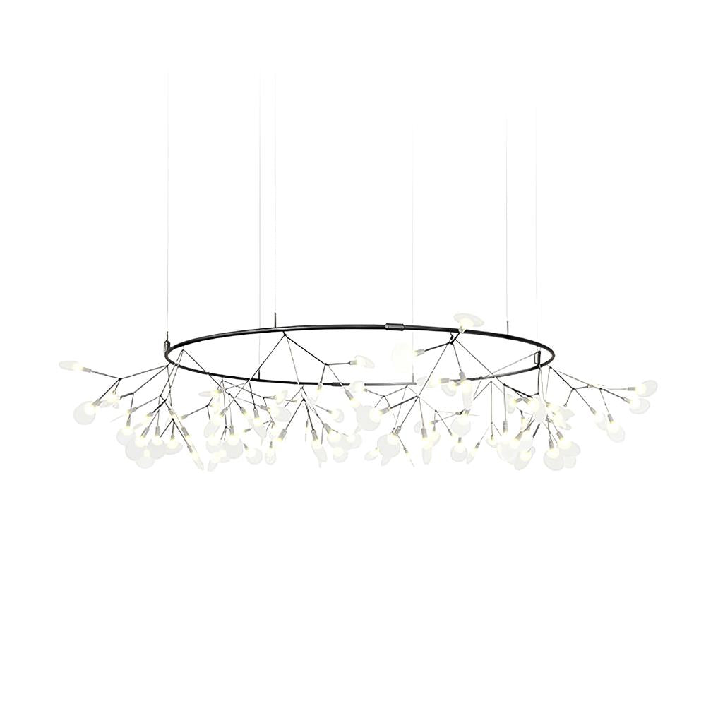 Black Firefly LED Chandelier 135heads Dia 105cm x H 35cm / ∅ 41.3″ x H 11.8″ / Warm Light / Wall switch Chandelier