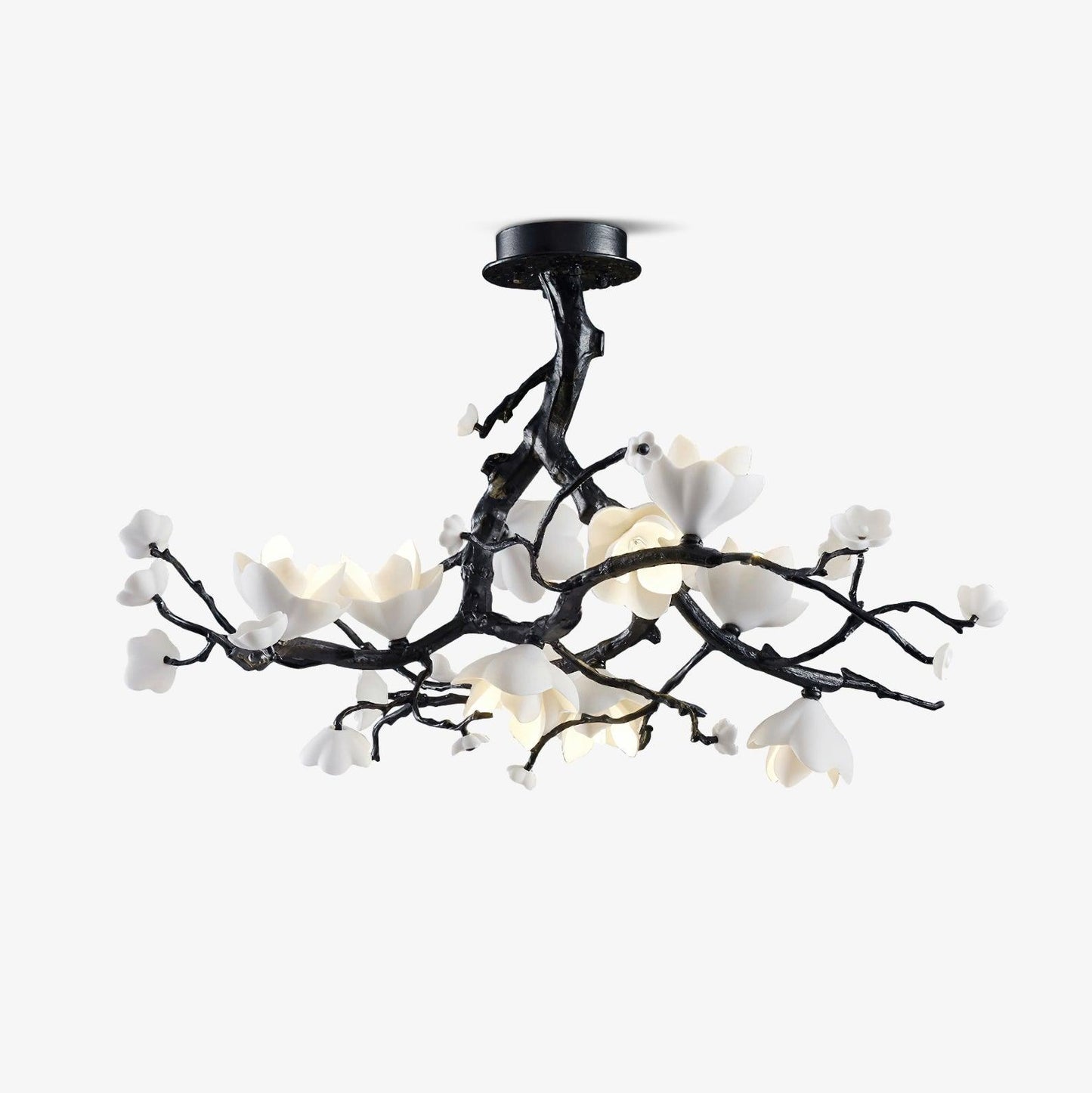 Black Copper Tree Chandelier ∅ 31.5″ x H 17.7″ / Dia 80cm x H 45cm / Brass stained black Chandelier