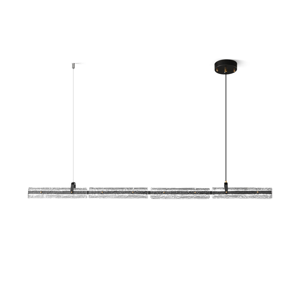 Black Ice Pendant Lamp L 63″ x W 3.9″ x H 3.1″ / L 160cm x W 10cm x H 8cm / Clear & Black / Warm light Pendant light