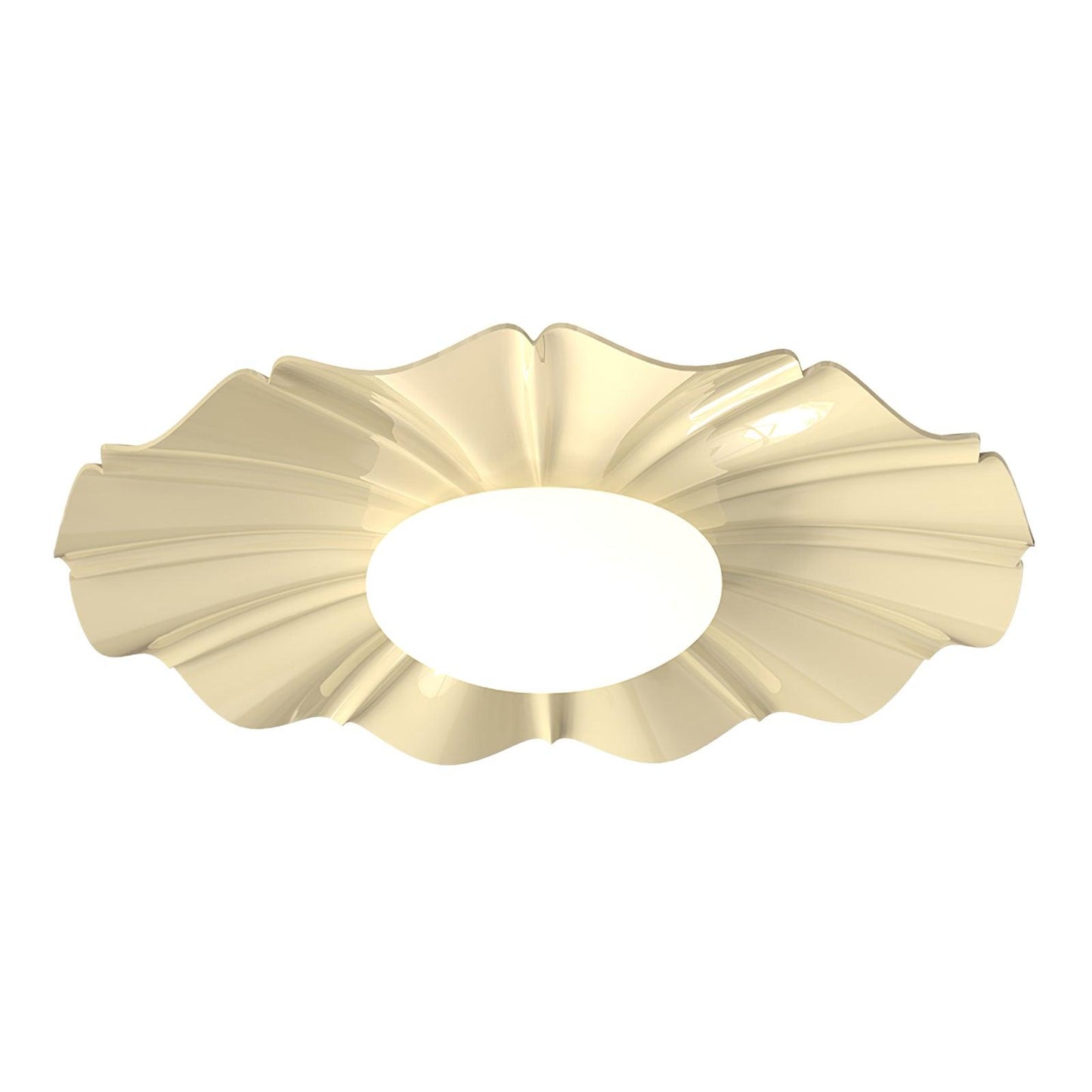 Blooming Flower Ceiling Lamp ∅ 19.7″ x H 3.9″ / Dia 50cm x H 10cm / Cream Color & White / Warm Light Ceiling lamp