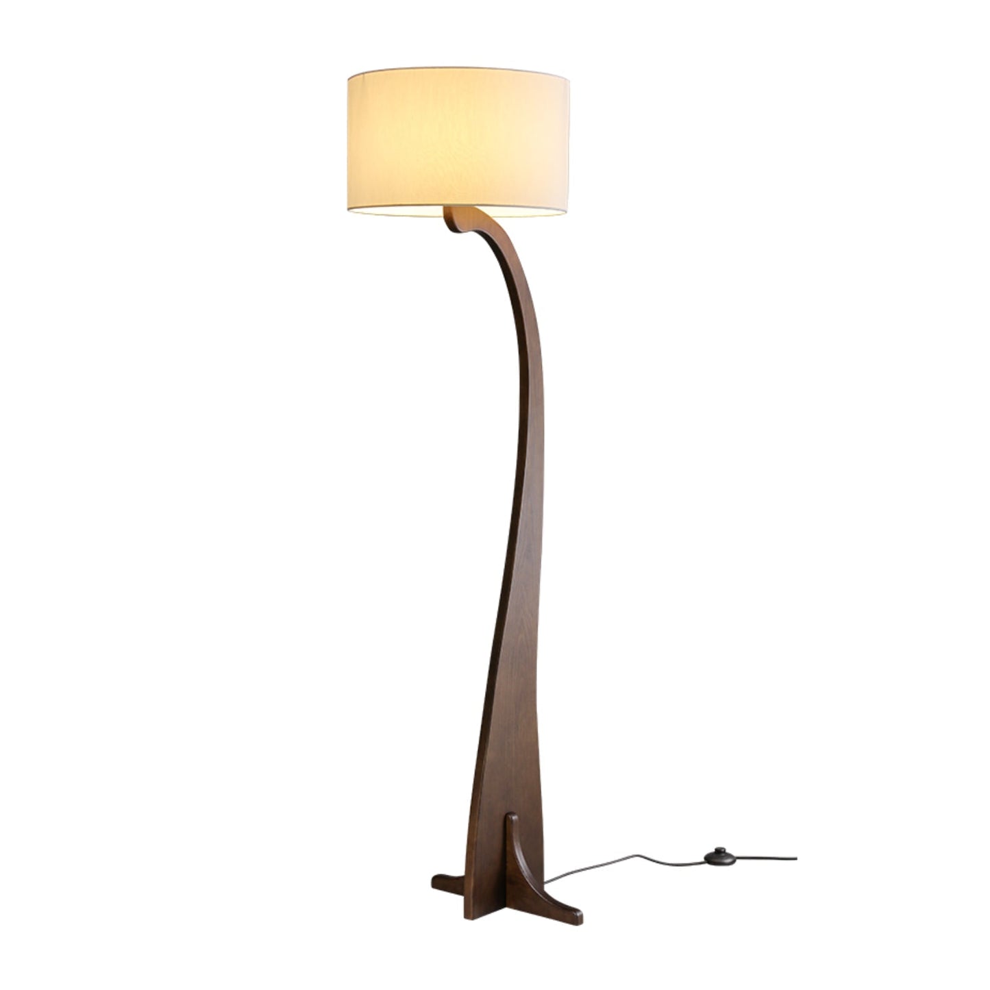 Bow Curve Floor Lamp ∅ 17.7″ x H 67.7″ / Walnut Color / US Plug Floor lamp