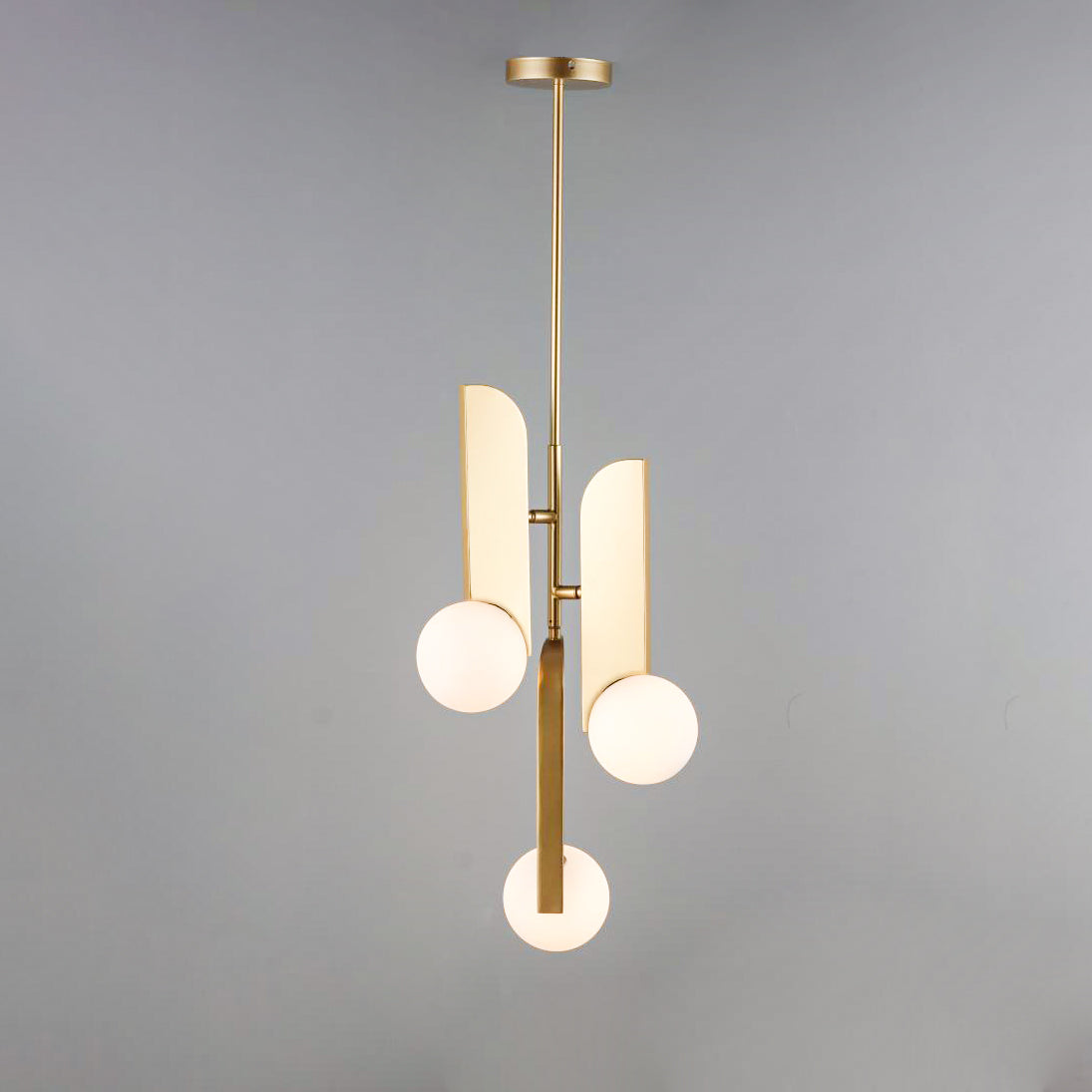 Bower Pendant lamp ∅ 11.8″ x H 46.9″ / Dia 30cm x H 119cm / Copper plating & White Pendant light