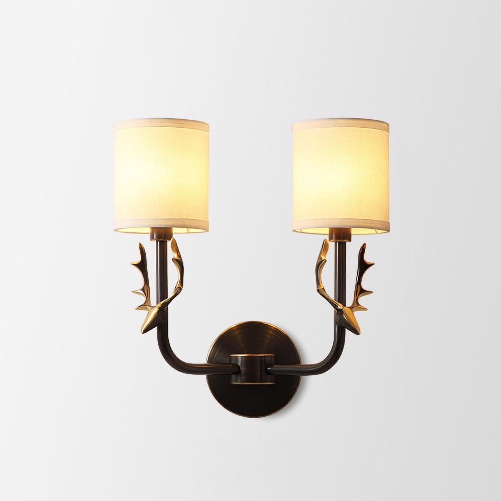Brass Deer Head Wall Light ∅ 11″ x H 15.4″ / Dia 28cm x 39cm / Blackened Wall lamp