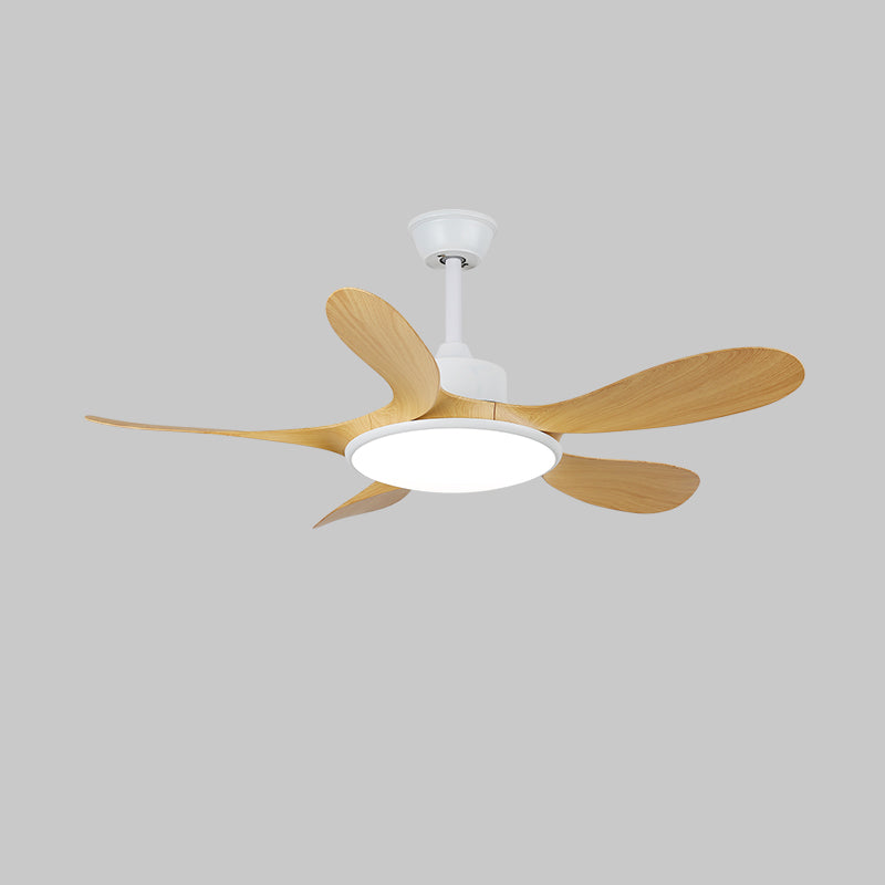 Brinley 48’’/52’’ Ceiling Fan Light ∅ 52″ X H 9.8″ / Model C Nature Wood Grain & White / Three-Color Changing Light