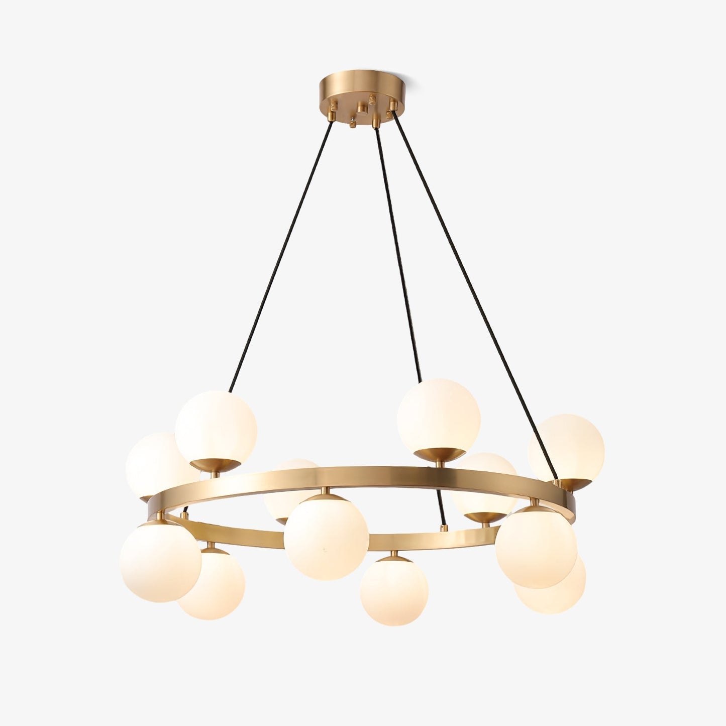Bubbles Brass Ring Chandelier 12 heads ∅ 32.3″ x H 12.2″ / Dia 82cm x H 31cm / Polished brass Chandelier