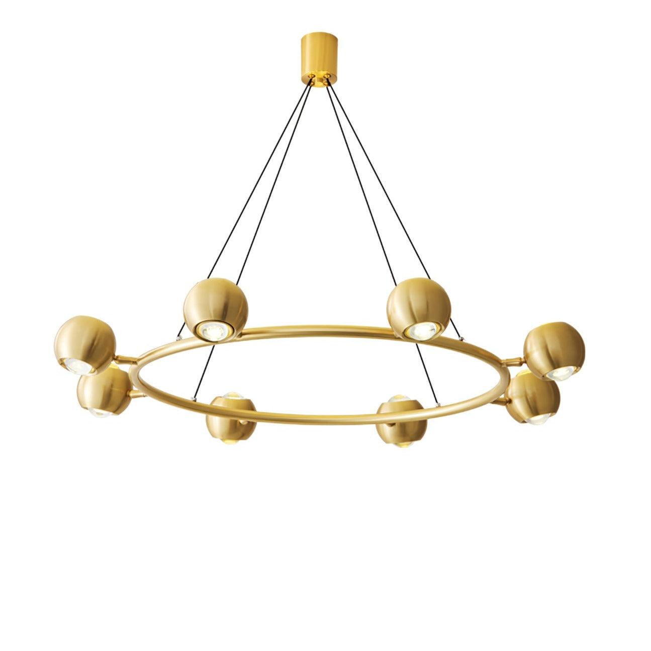 Callisto Chandelier 8heads ∅ 37.4″ x H 5.9″ / Dia 95cm x H 15cm / Brass / Warm Light Chandelier