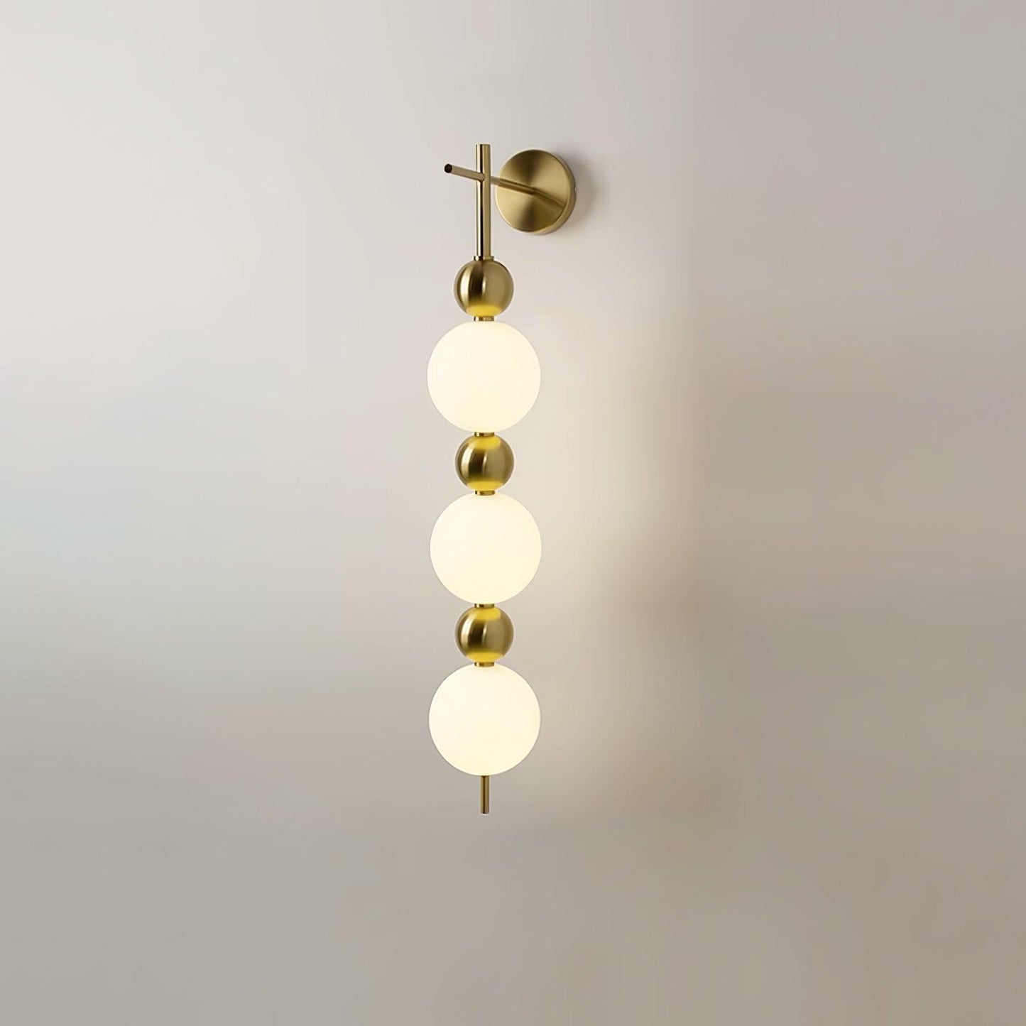 Candied Haws String Wall Lamp ∅ 10.2″ x H 41.3″ / ∅ 15cm x H 105cm / Gold & White / Warm Light Wall lamp