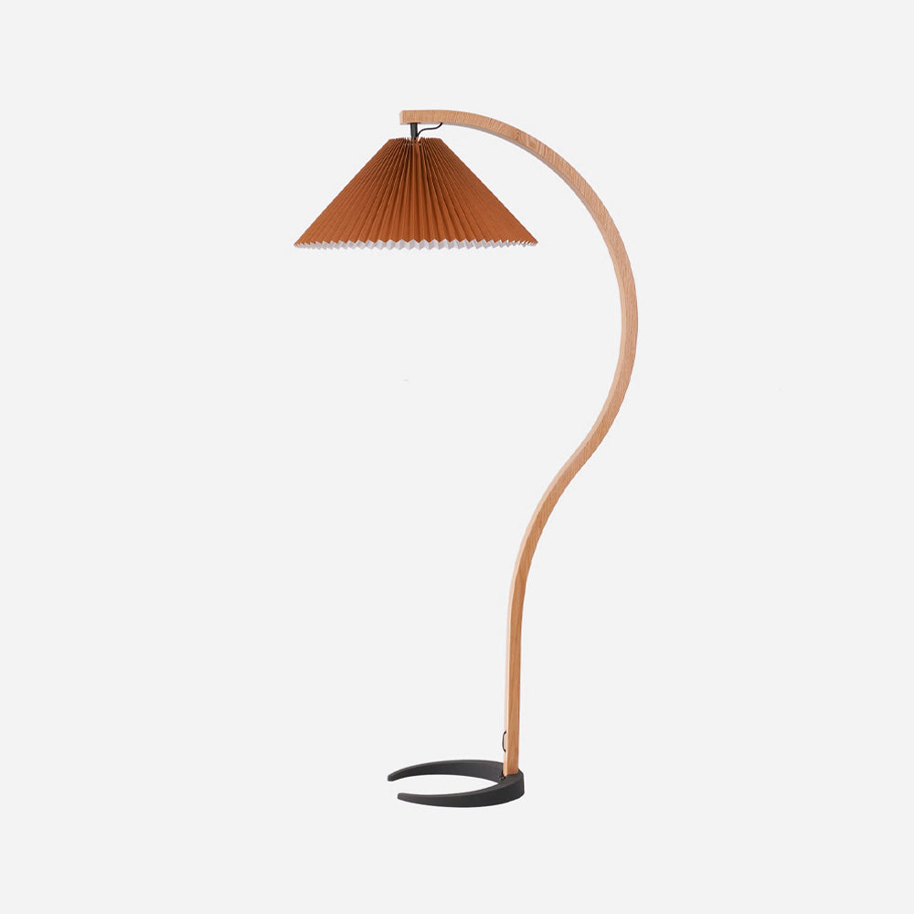 Caprani Floor Lamp ∅ 28.4″ x H 59″ / Dia 72cm x H 150cm / Beech wood + Coffee / US plug Floor lamp