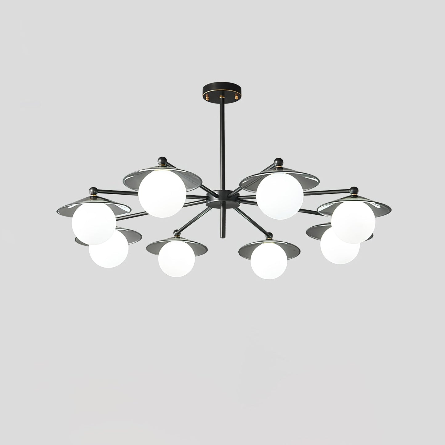Celestial Saucer Chandelier 8 heads ∅ 39.4″ x H 19.7″ / Dia 100cm x H 50cm / Black & White Chandelier