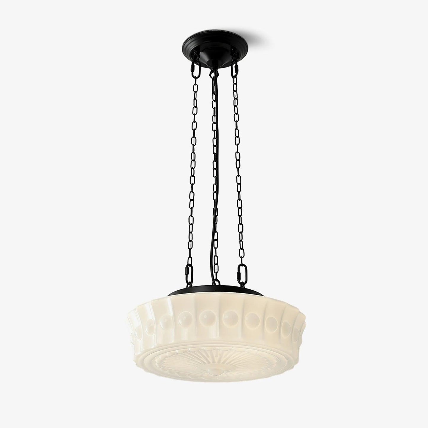 Charles Edwards Pendant Lamp ∅ 14.2″ x H 7.1″ / Dia 36cm x H 18cm (E27 Bulb: 3 Pieces) / Black & White Pendant light
