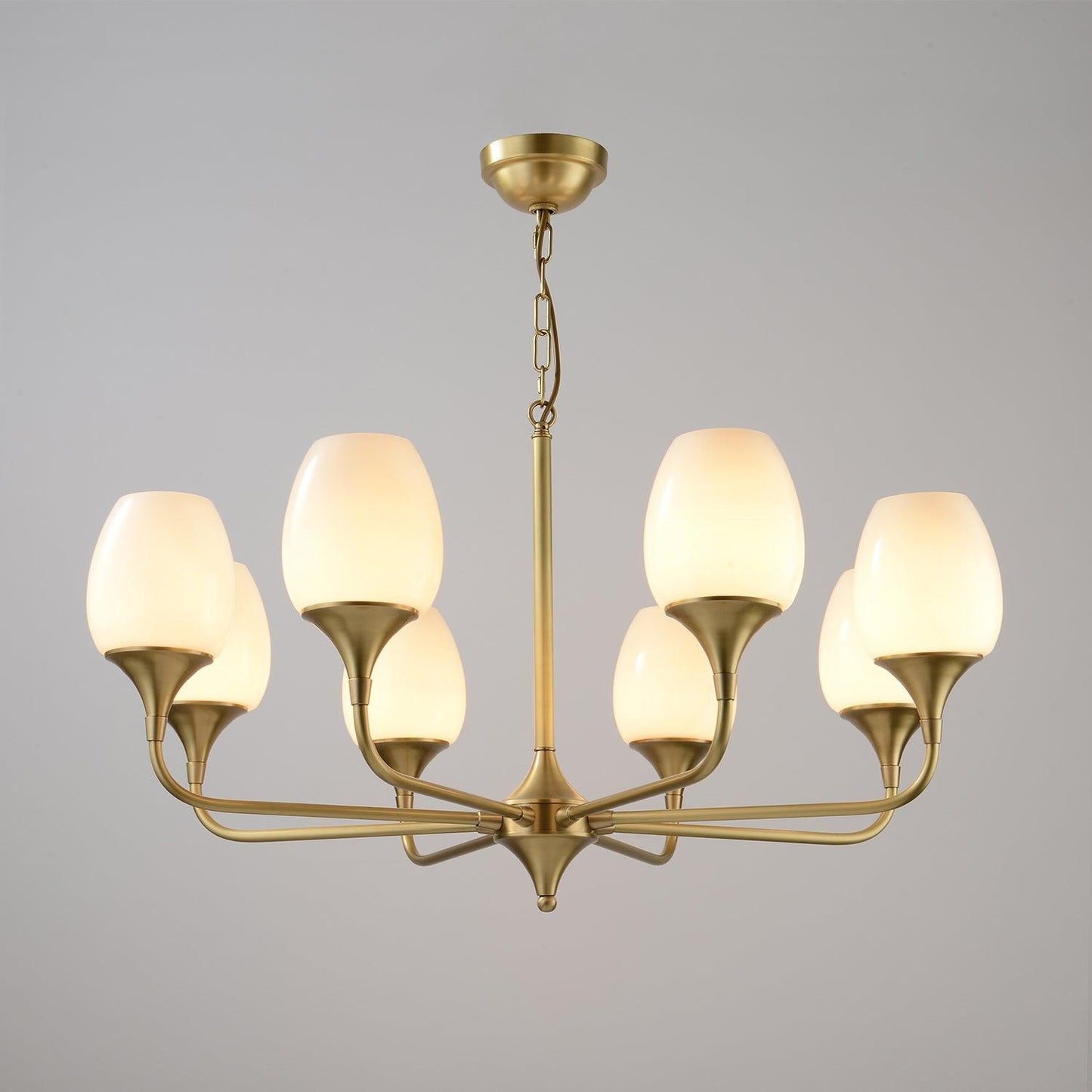 Charlie Chandelier 8 heads ∅ 34.6″ x H 21.7″ / Dia 88cm x H 55cm / Brass Chandelier