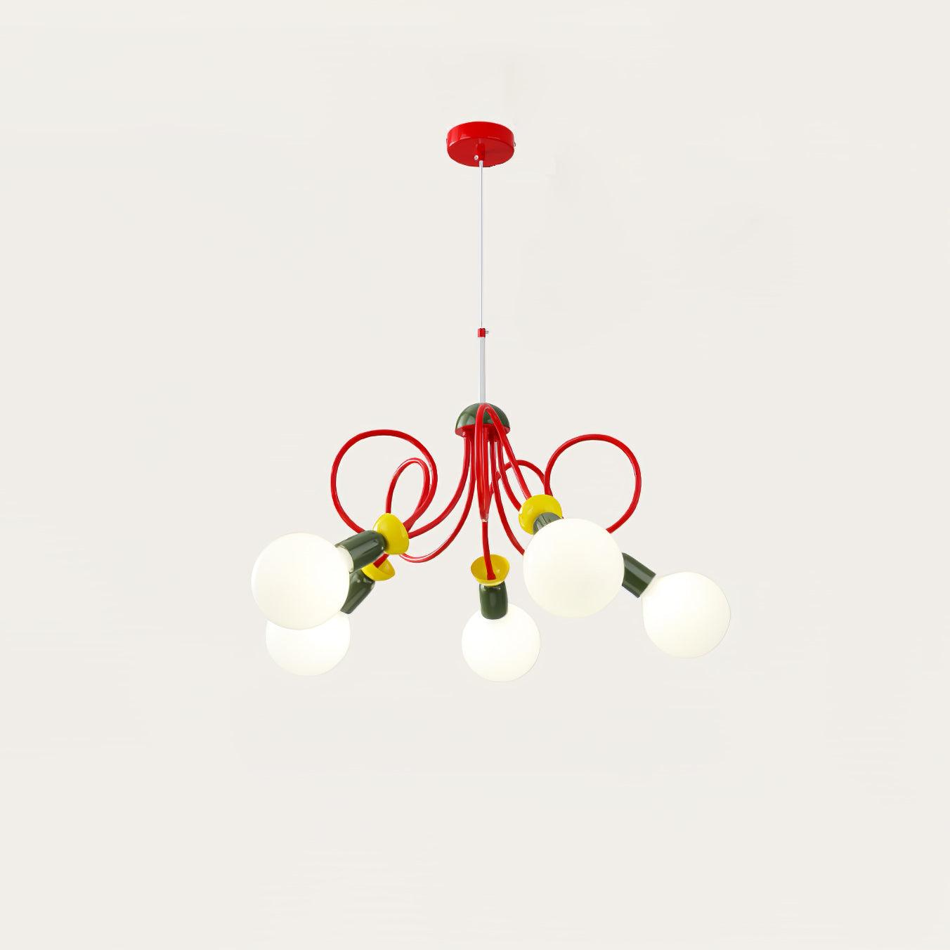 Circulo Play Pendant Lamp 5 Heads ∅ 27.6″ x H 18.5″ / Dia 70cm x H 47cm / Red & Green & Yellow Pendant light