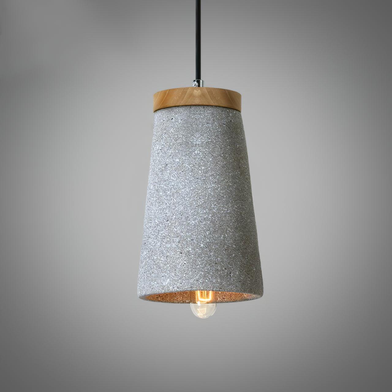 Coburg Wood Cement Pendant Light ∅ 5.5″ x H 9.1″ / Dia 14cm x H 23cm / Light Grey Pendant light