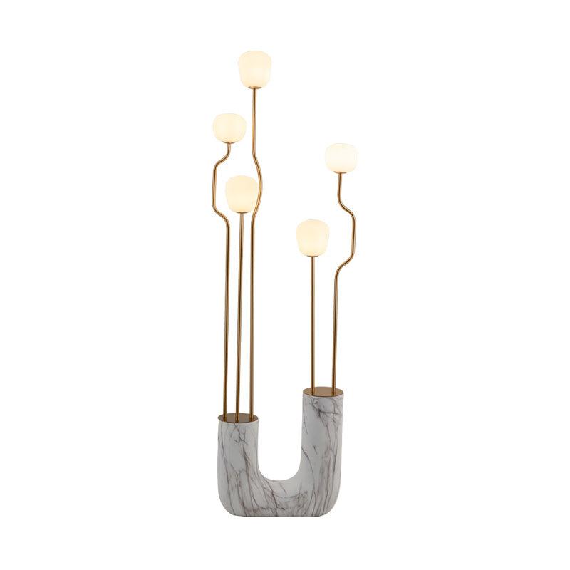 Comet Floor Lamp ∅ 18.9″ x H 66.9″ / Dia 48cm x H 170cm / White + Gold / US plug Floor lamp