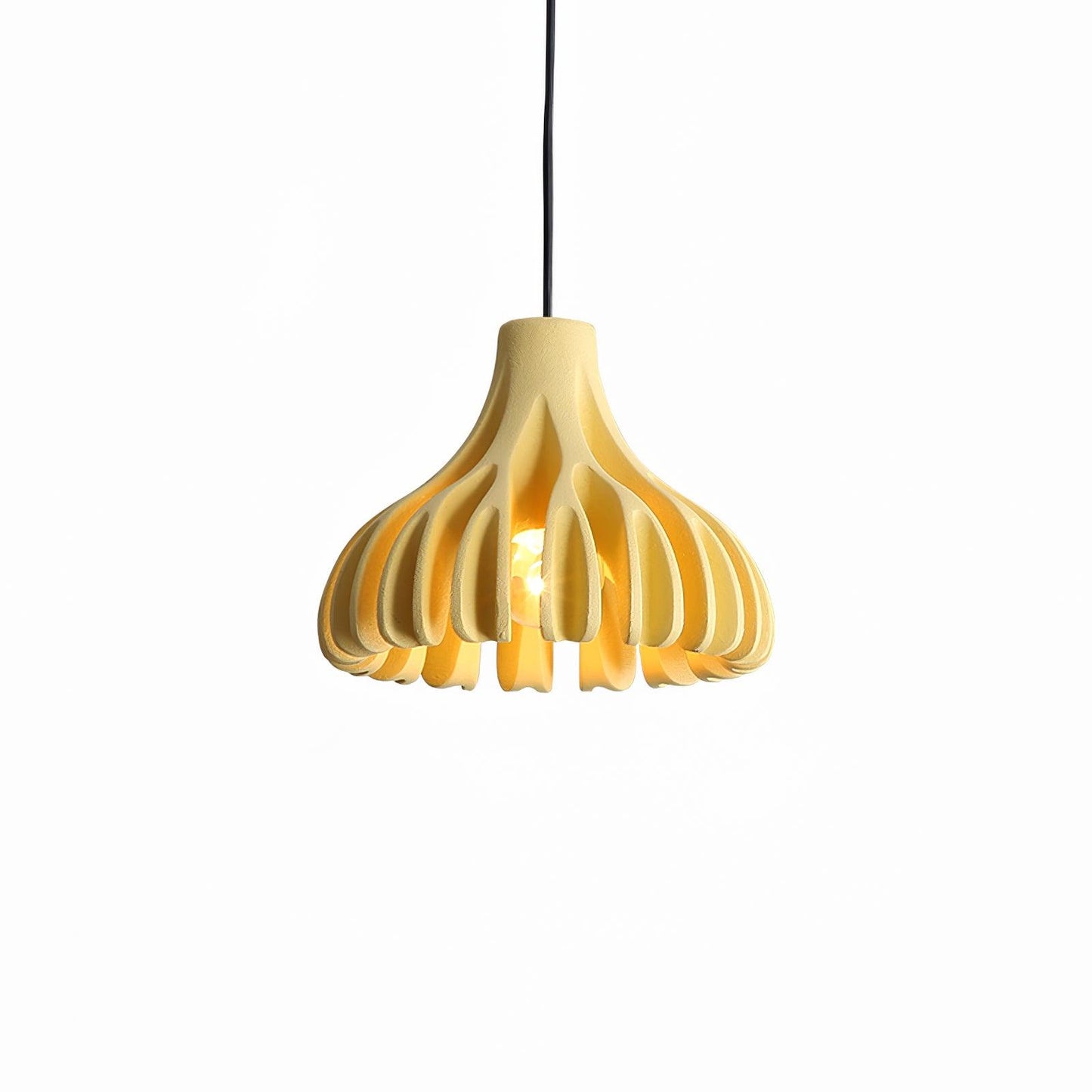 Coral Resin Pendant Lamp ∅ 7.1″ x H 5.5″/ Dia 18cm x H 14cm / Yellow Pendant light