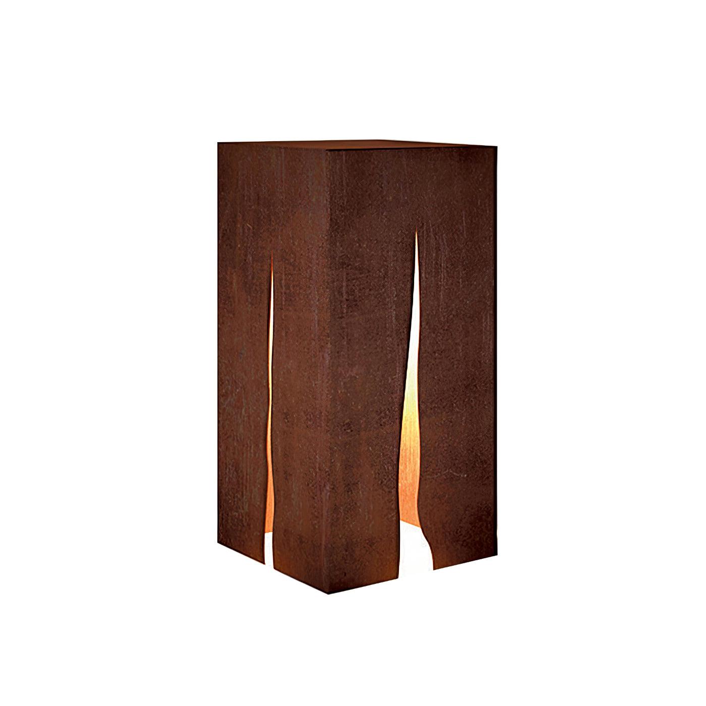Crack Cube Garden Light ∅ 11.8″ x H 23.6″ / Dia 30cm x H 60cm / Rust Color / Warm Light Table lamp
