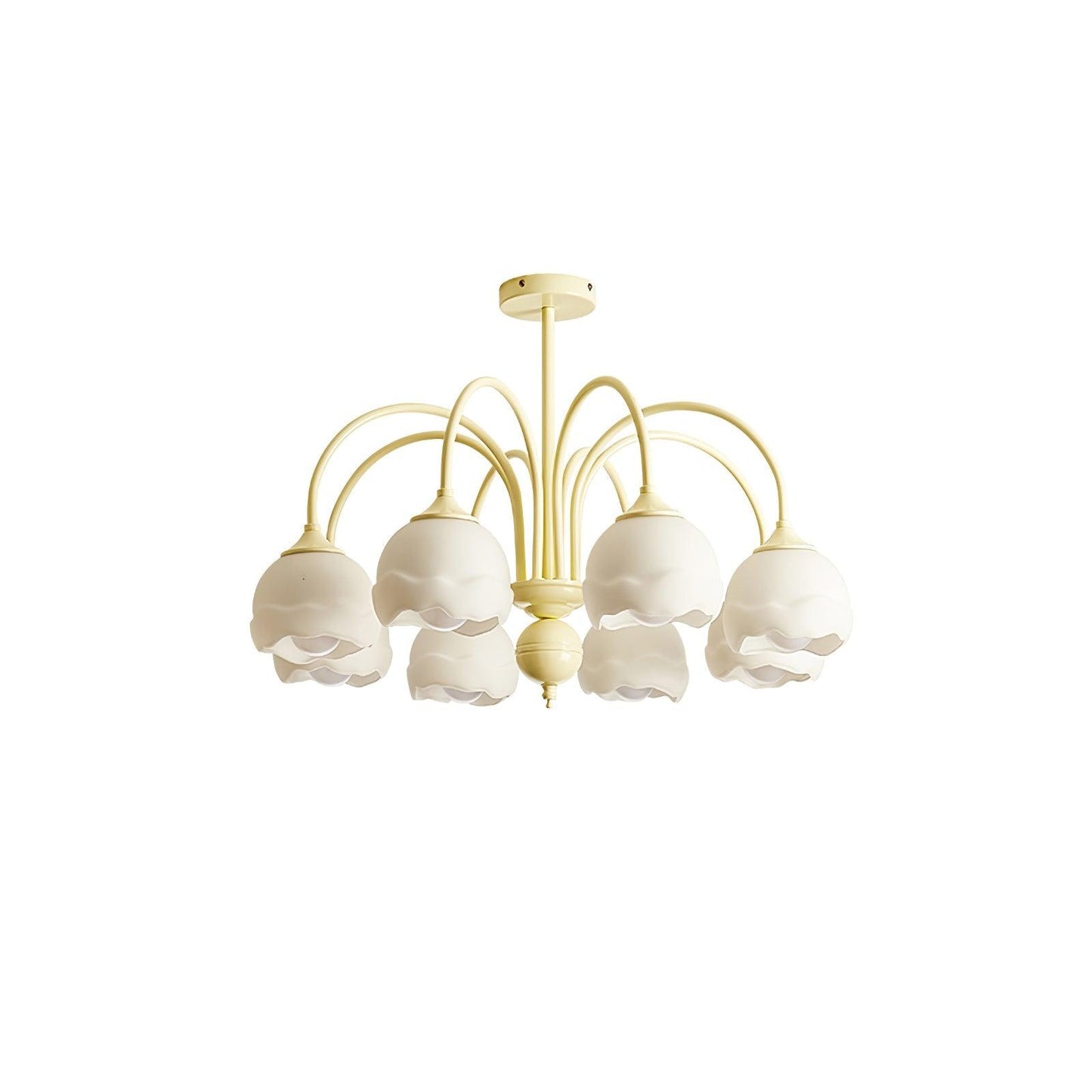 Creamy Glass Chandelier 8 heads ∅ 31.5″ x H 21.3″ / Dia 80cm x H 54cm / Creamy & White glass Chandelier