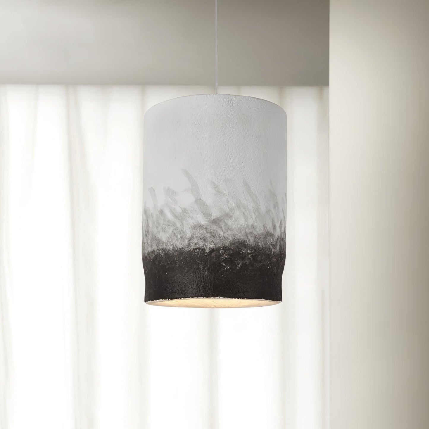 Crust Thin Pendant Lamp ∅ 10.6″ x H 20.9″ / Dia 50cm x H 65cm / Grey & black Pendant light