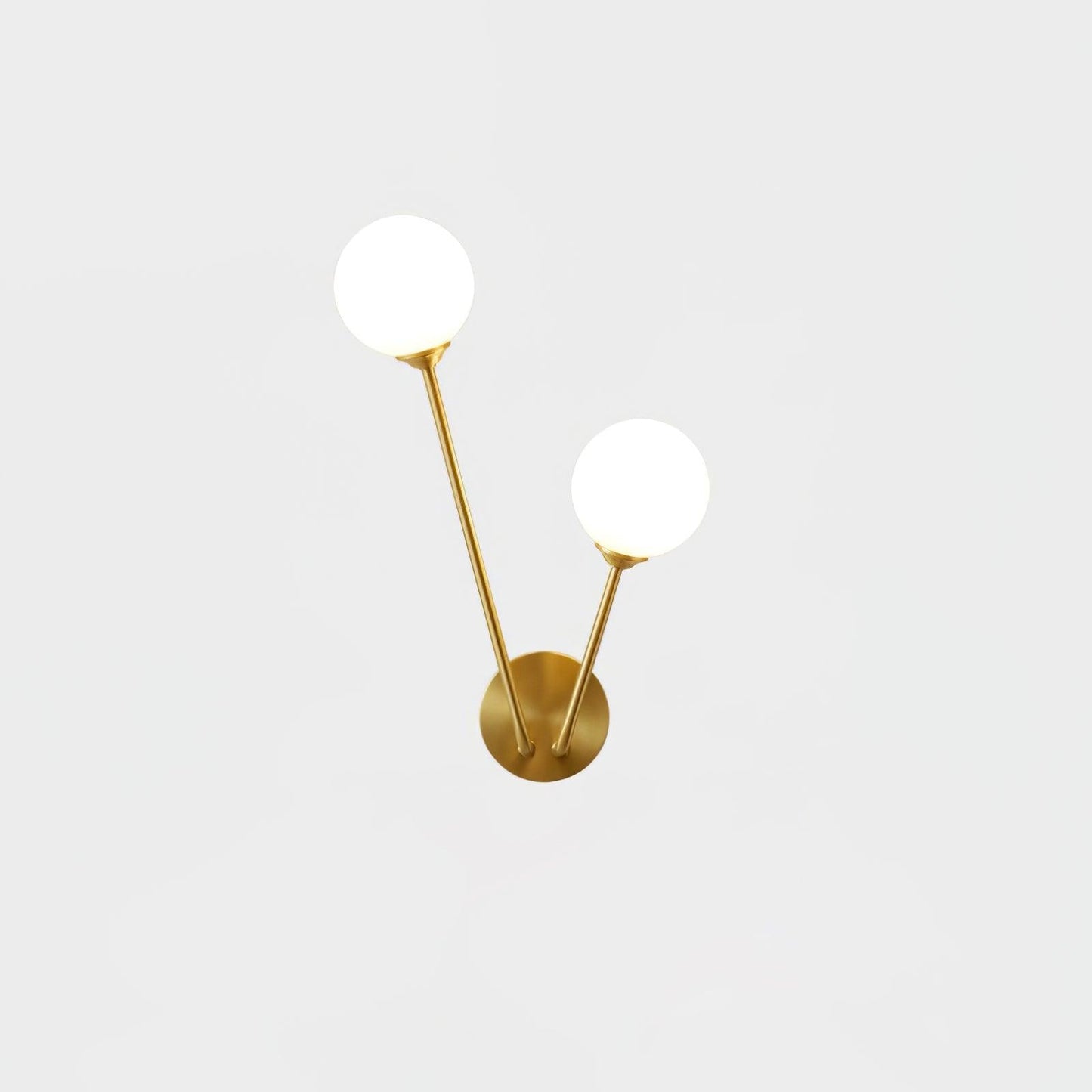 Crystal Branch Wall Light L 14.2″ x H 16.1″ / L 36cm x H 41cm / Brass & White Glass Wall lamp